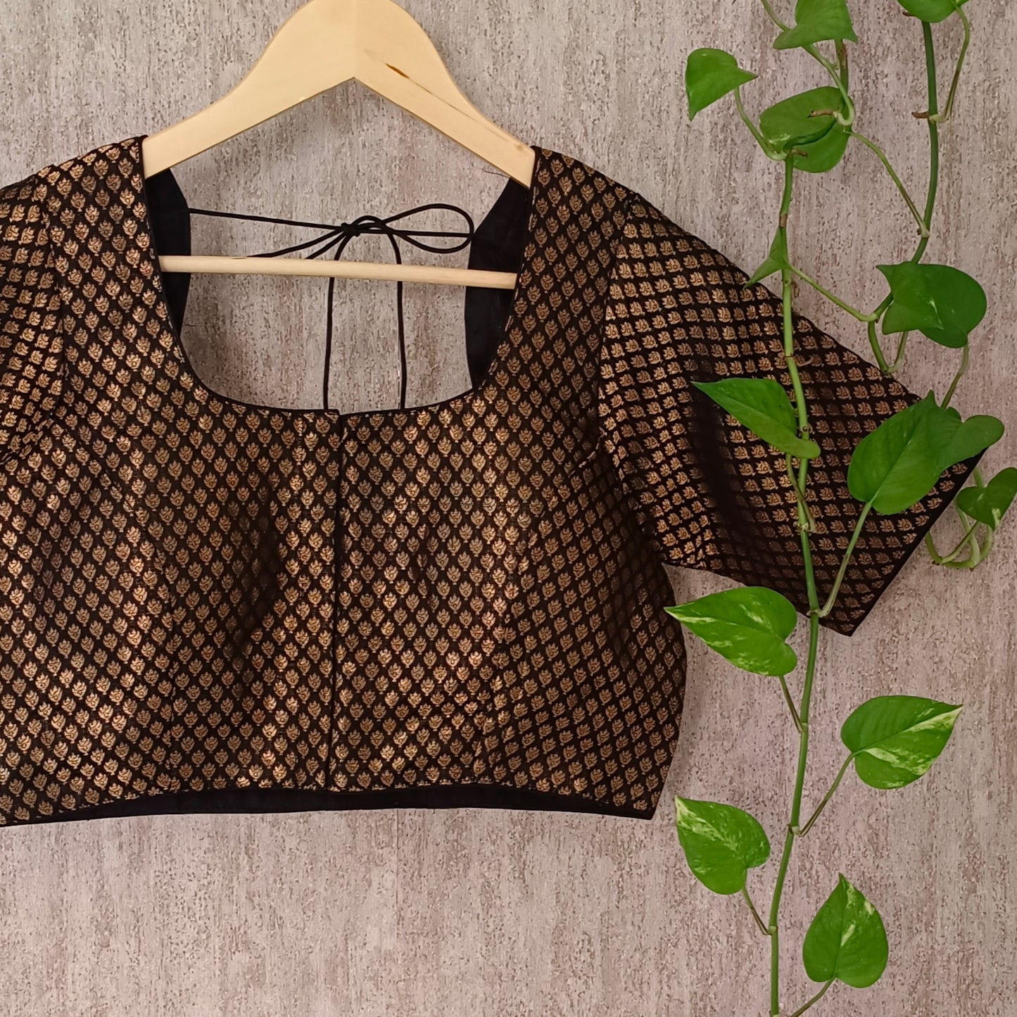 Classic Black Brocade Blouse(assorted)
