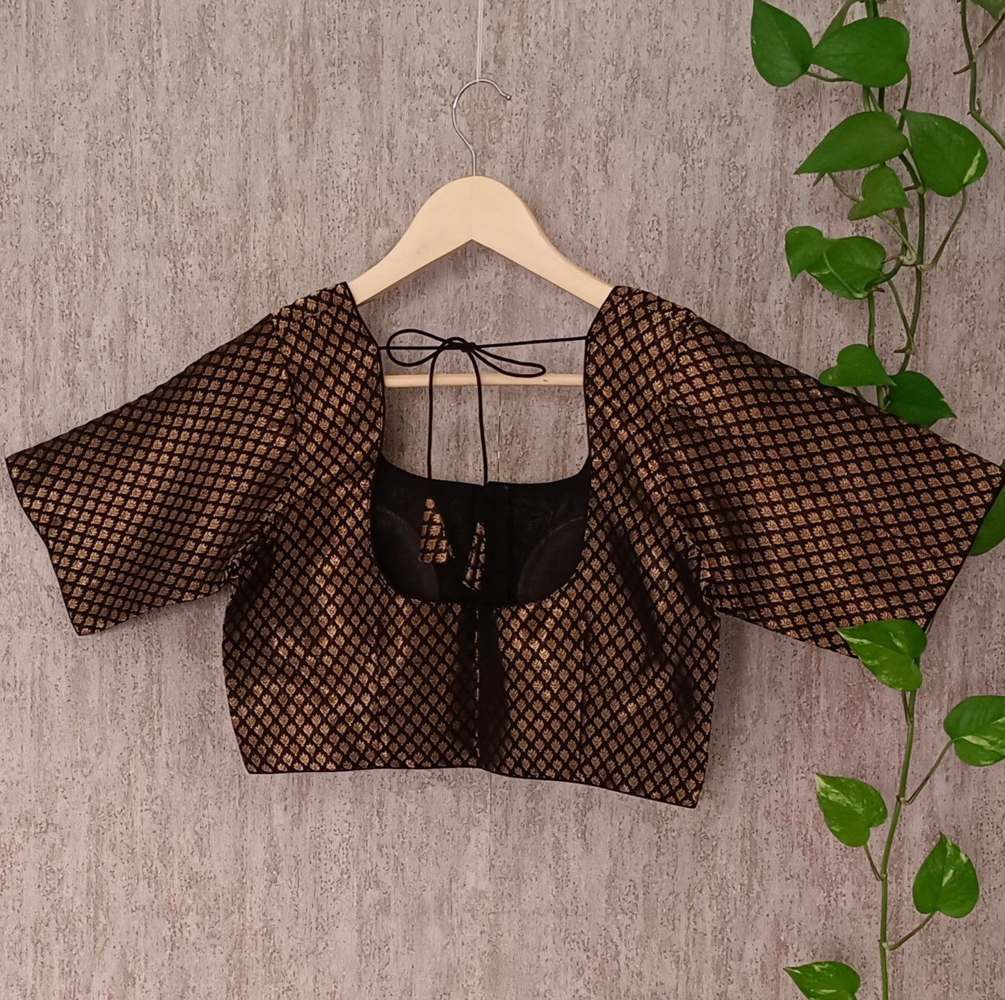 Classic Black Brocade Blouse(assorted)