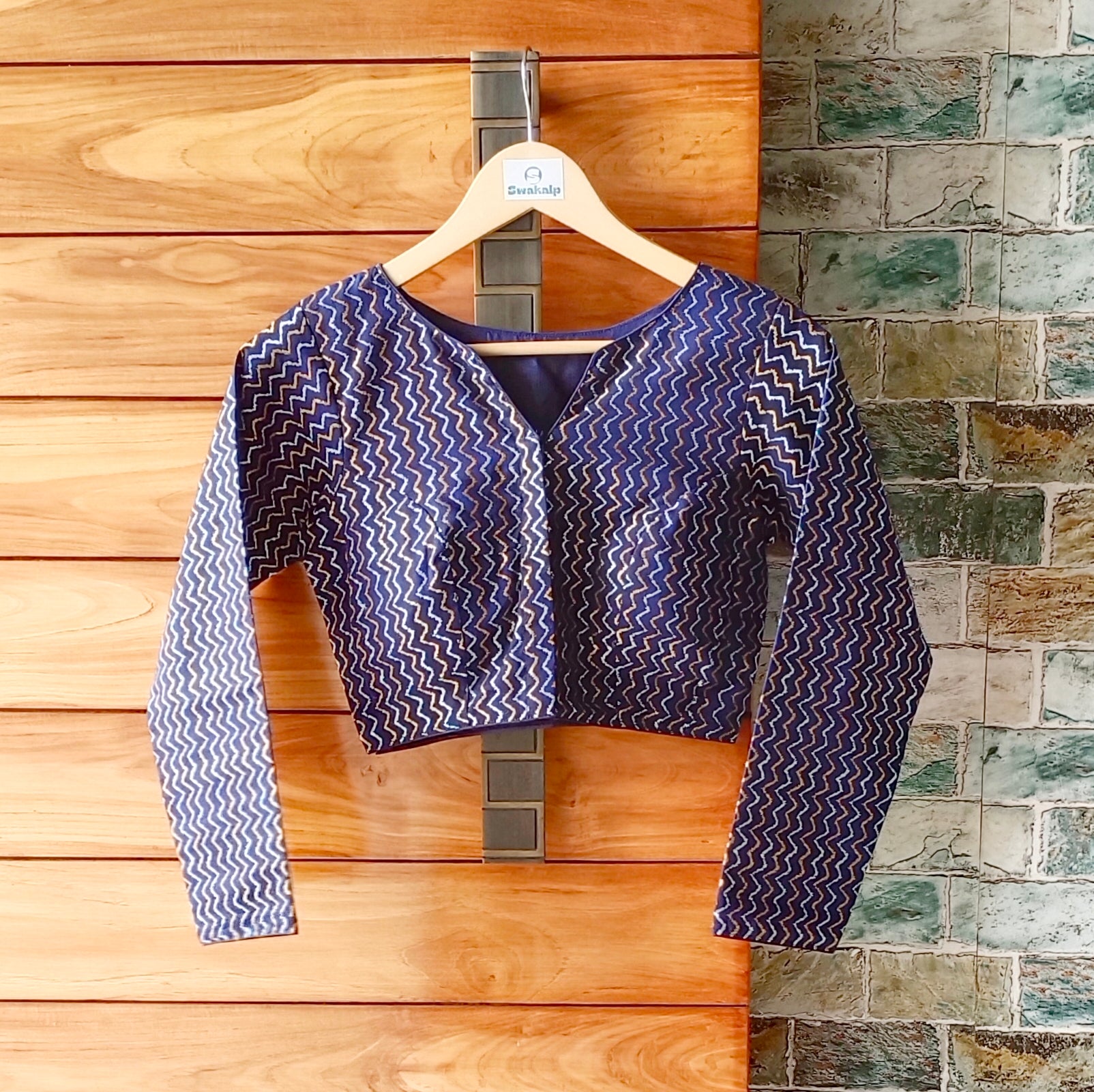 Navy Blue Full Sleeve Blouse – - Main Image