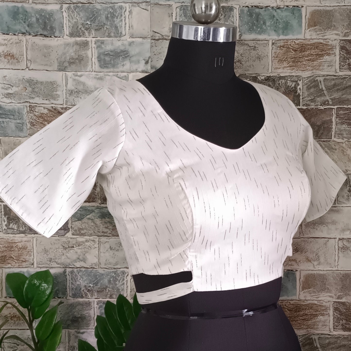 Off White Eyehole Backneck Blouse