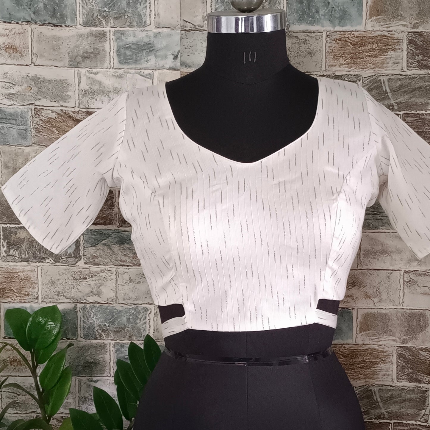 Off White Eyehole Backneck Blouse