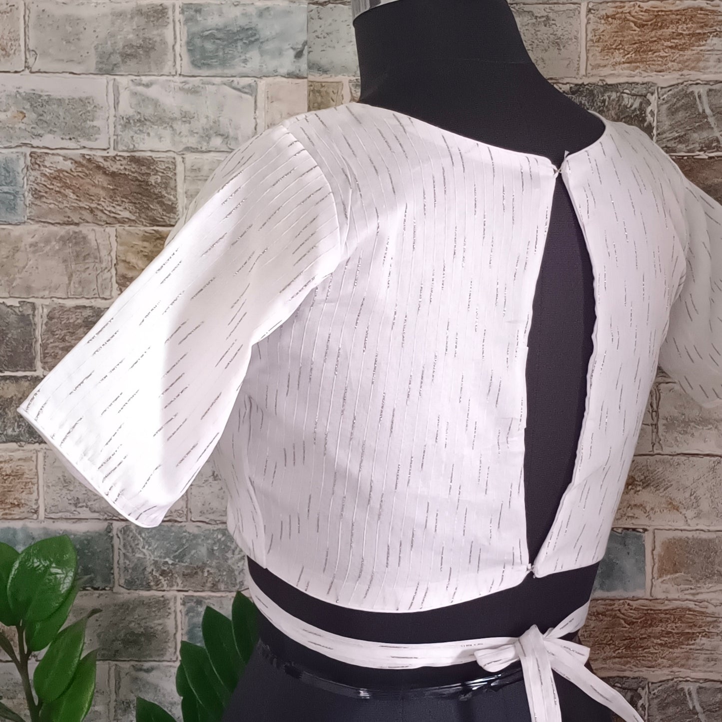 Off White Eyehole Backneck Blouse