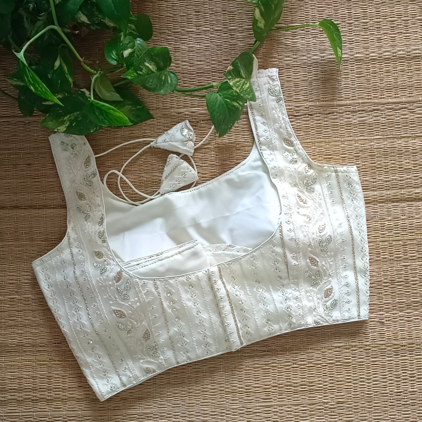 Off White Sequence Blouse with attachable sleeves