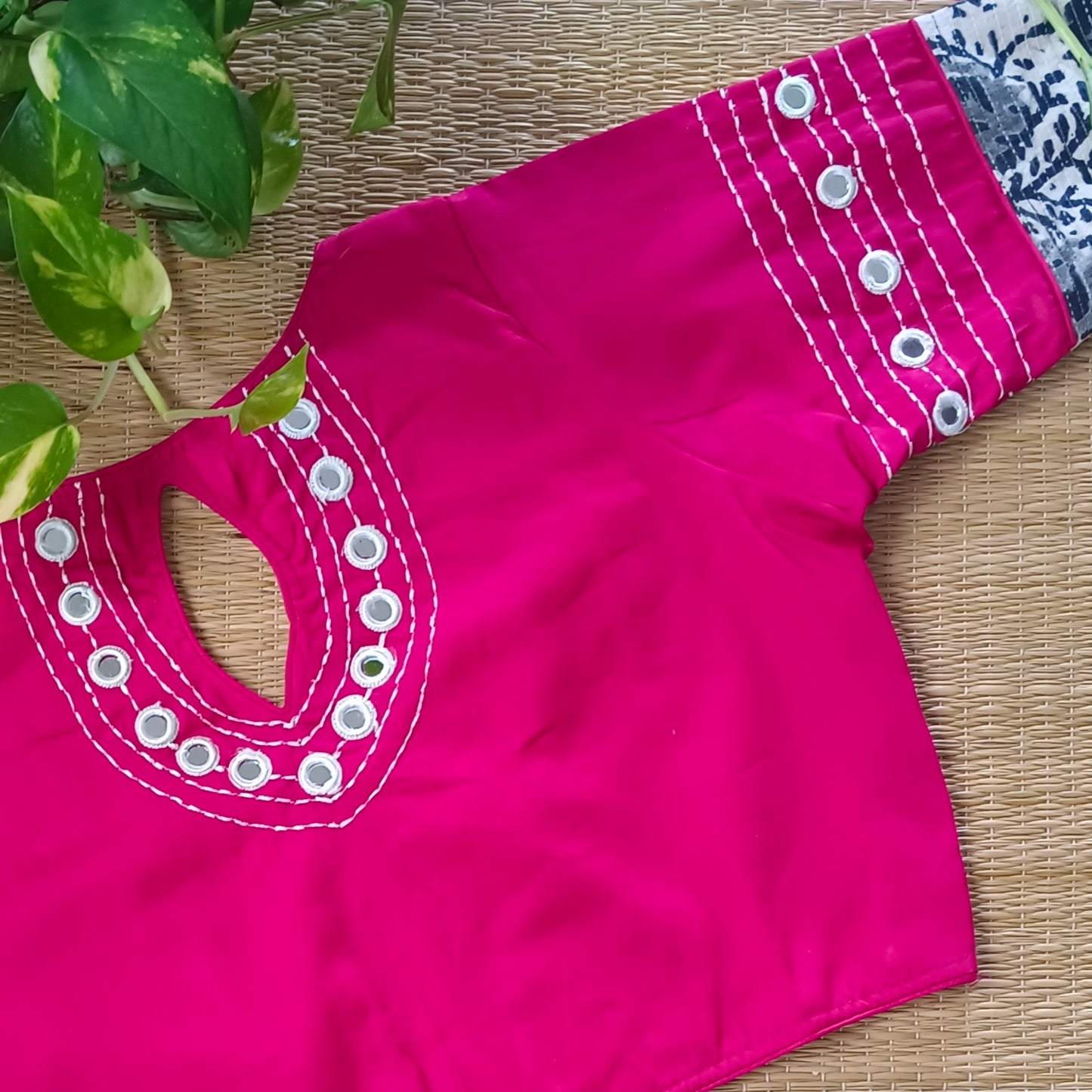Rani Pink Mirrorwork Blouse