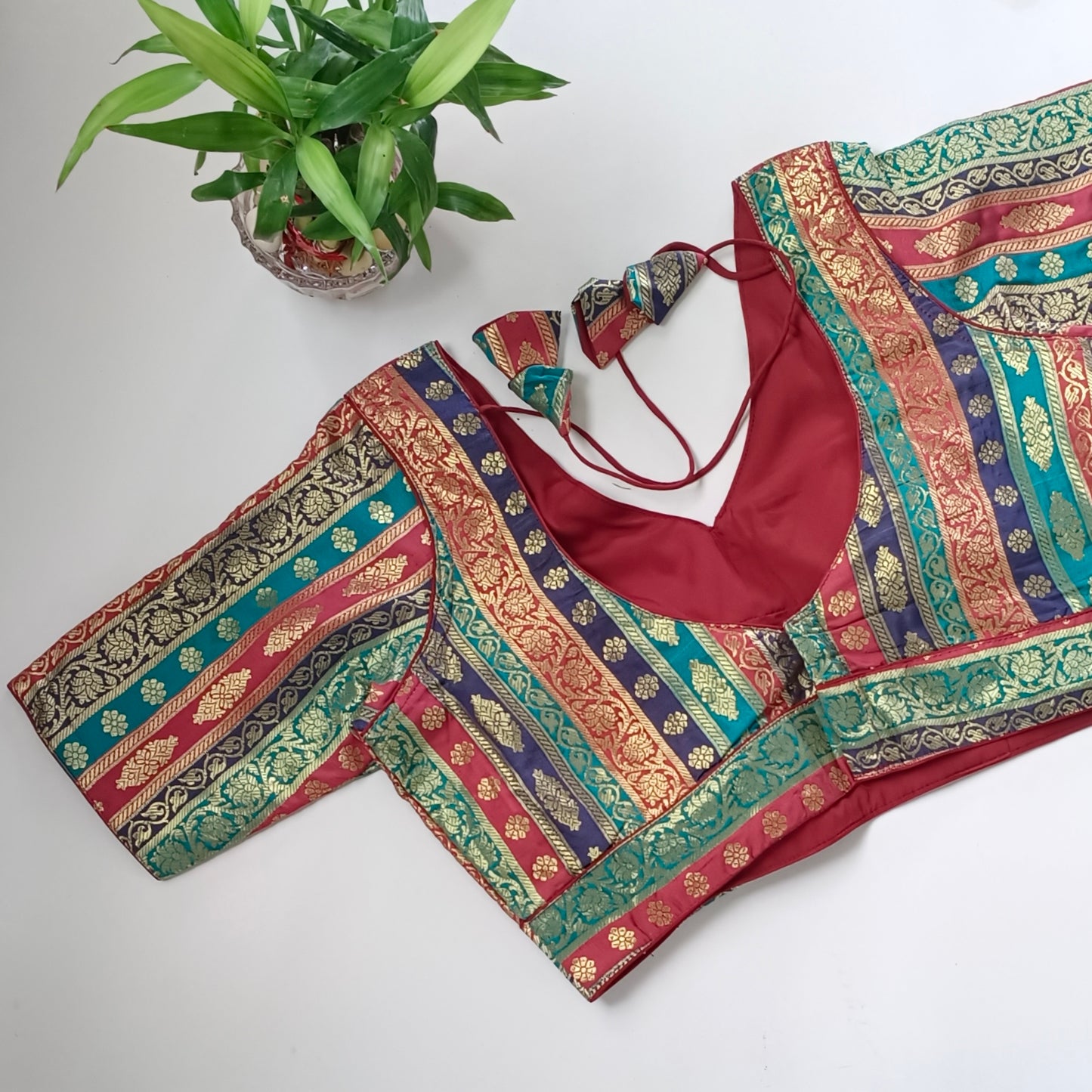 Multicolor Brocade Blouse