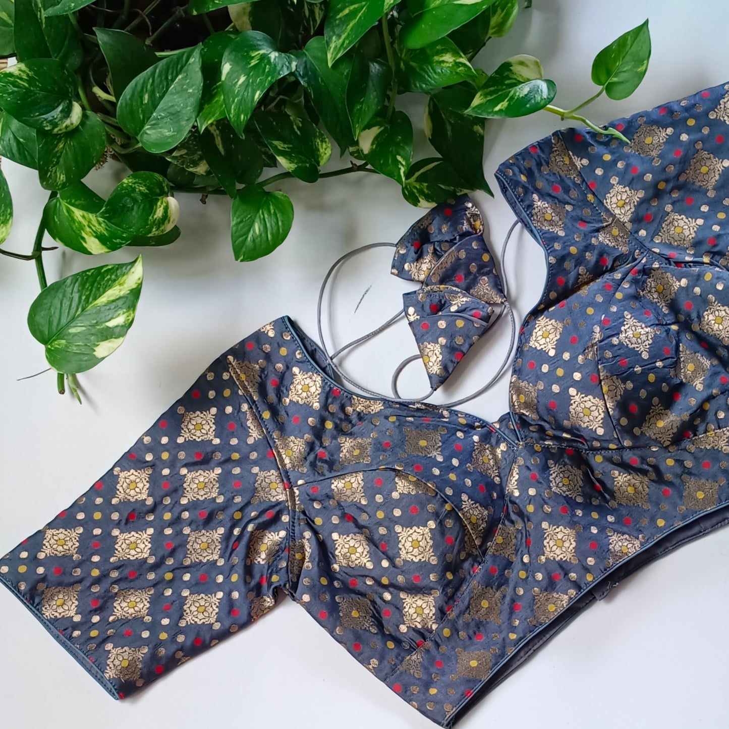 Grey Brocade Blouse