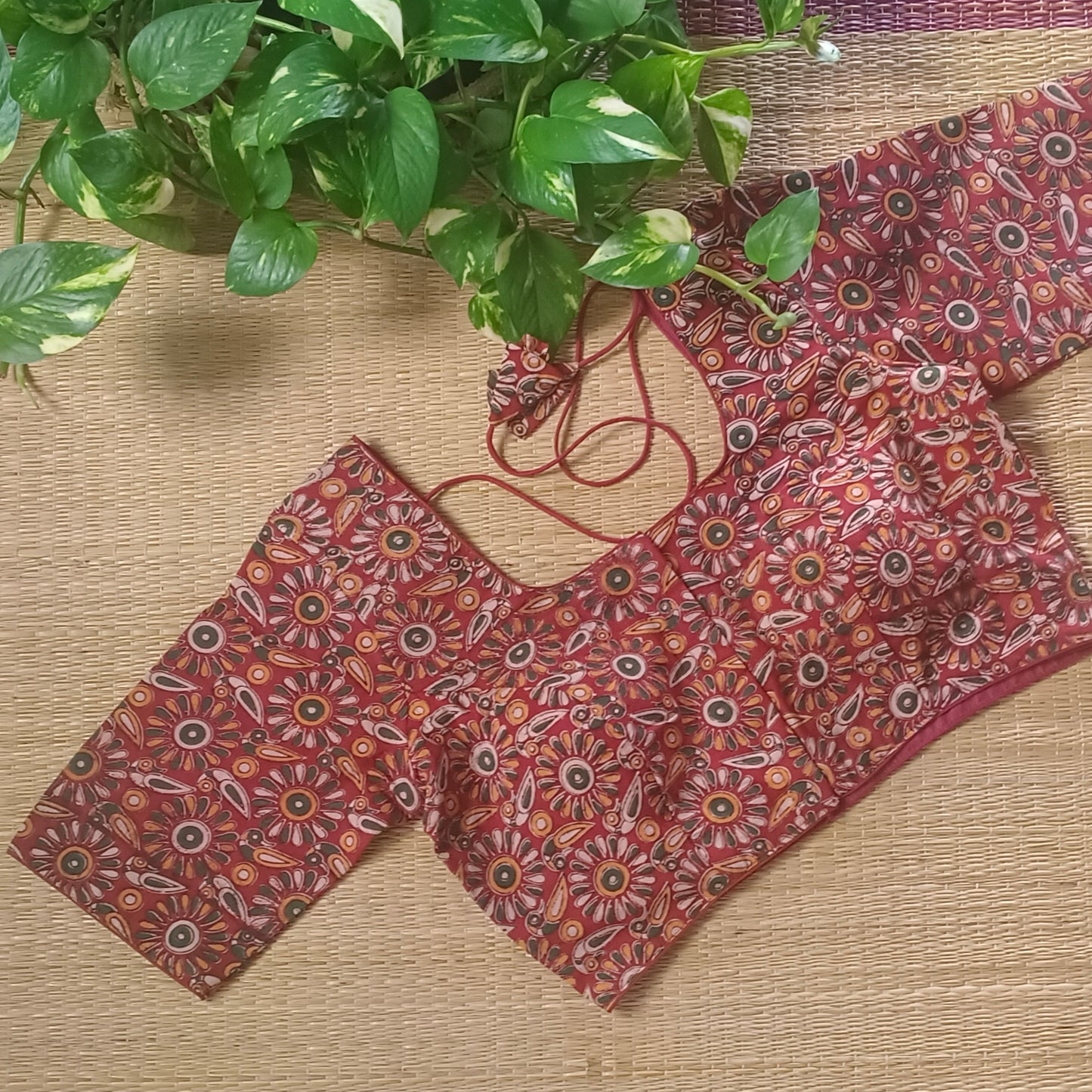 Maroon Kalamkari Cotton Blouse