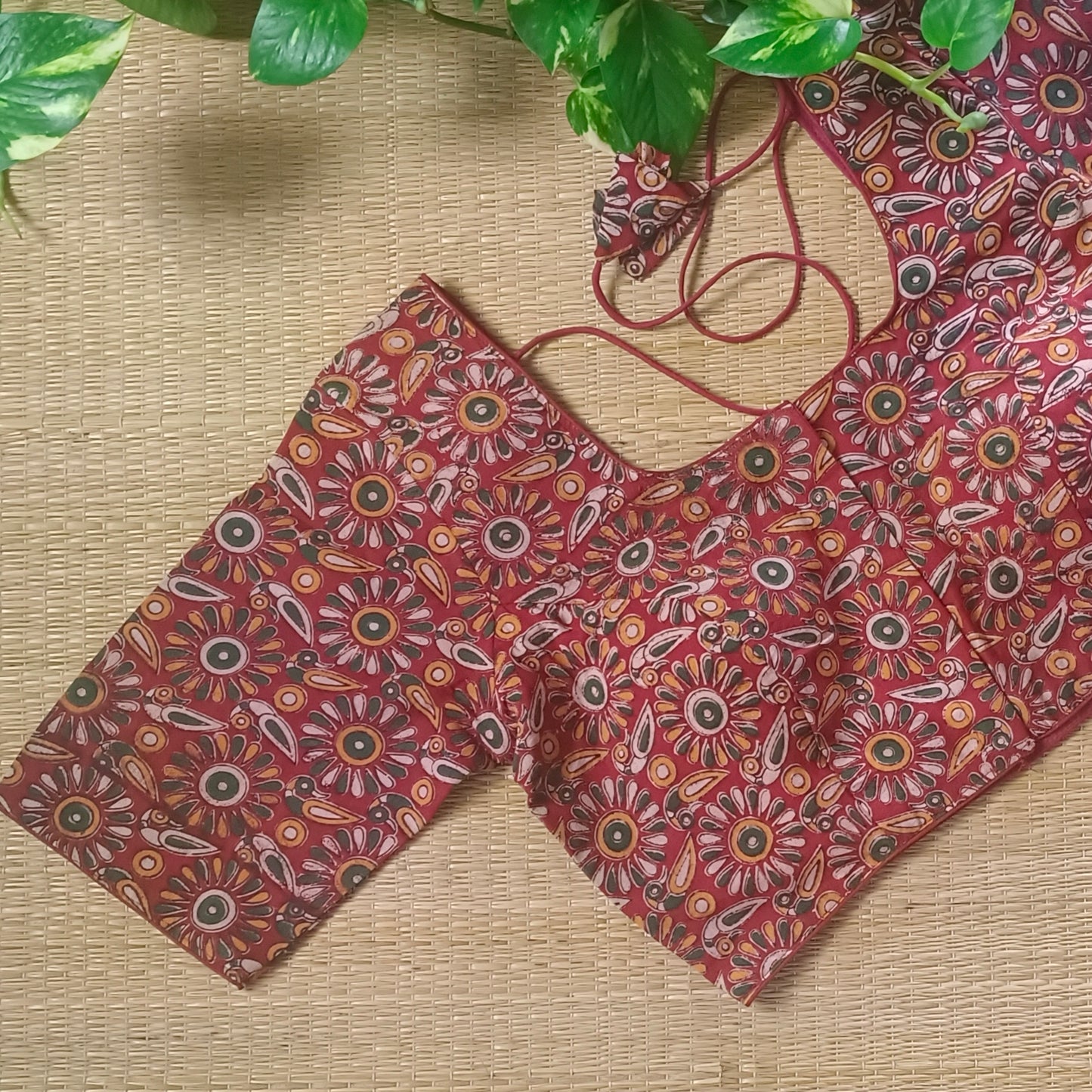 Maroon Kalamkari Cotton Blouse