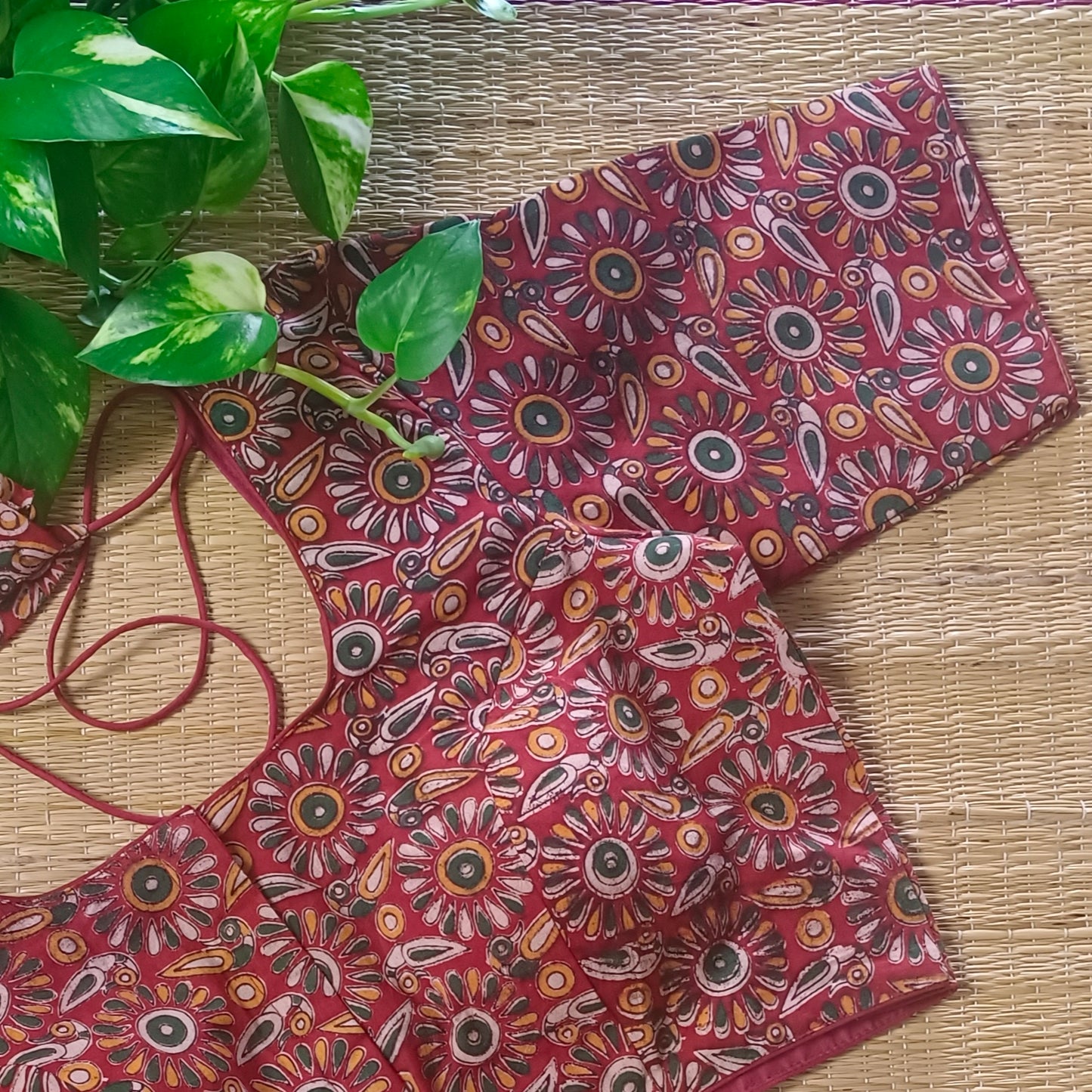 Maroon Kalamkari Cotton Blouse
