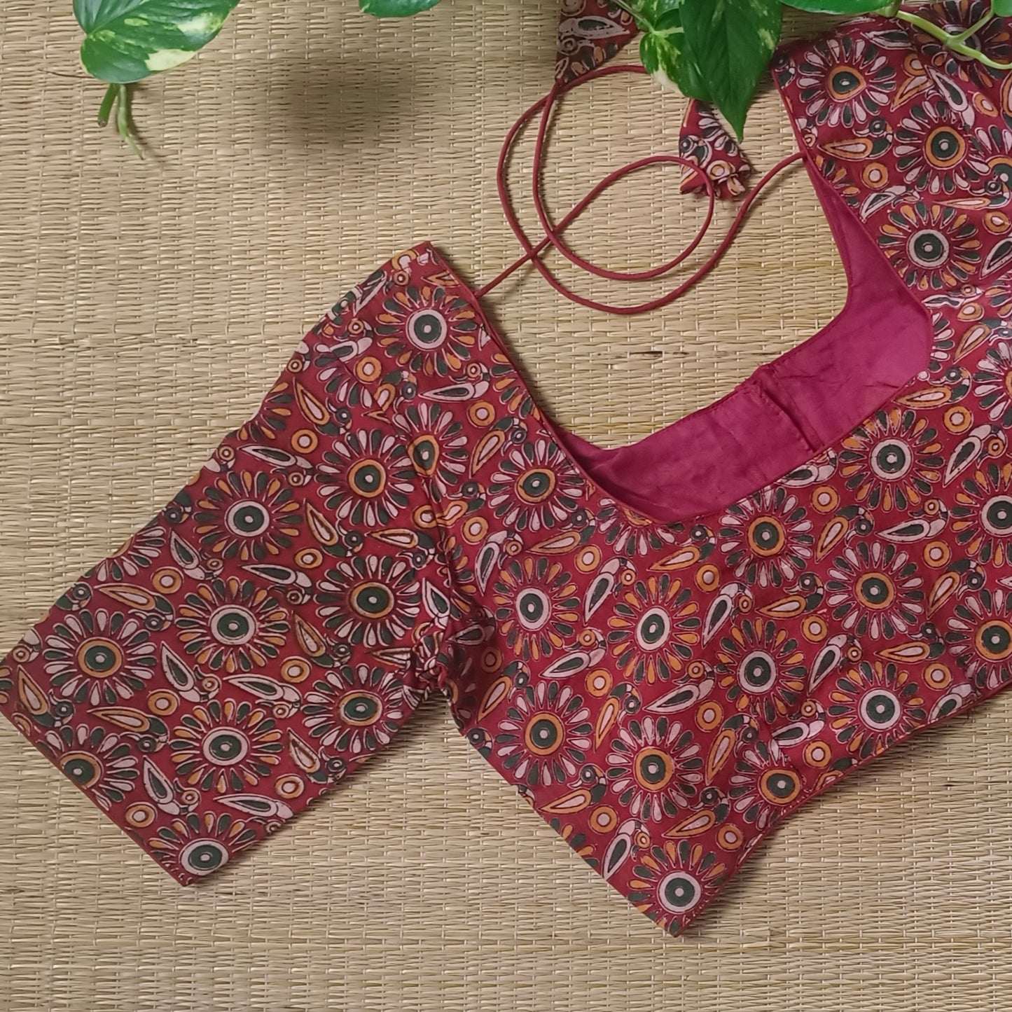 Maroon Kalamkari Cotton Blouse