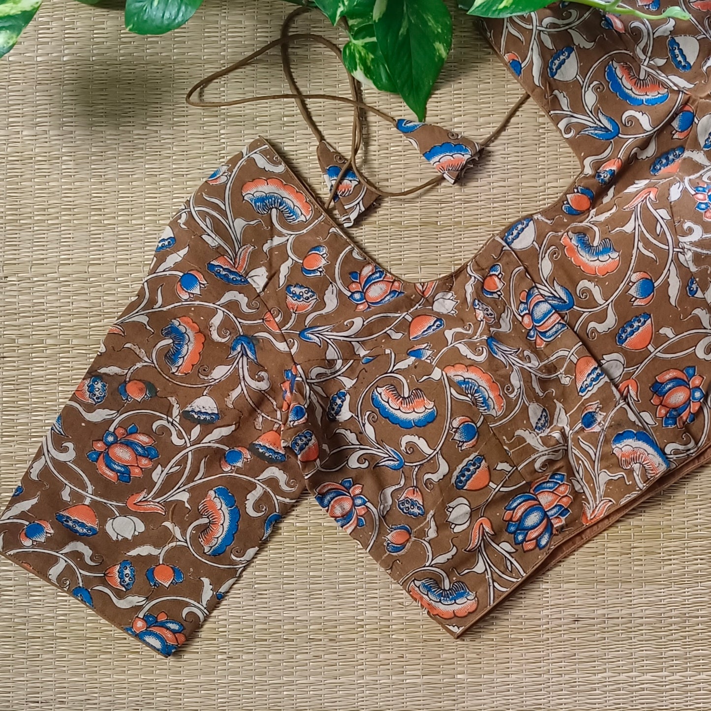 Dark Mustard Kalamkari Cotton Blouse