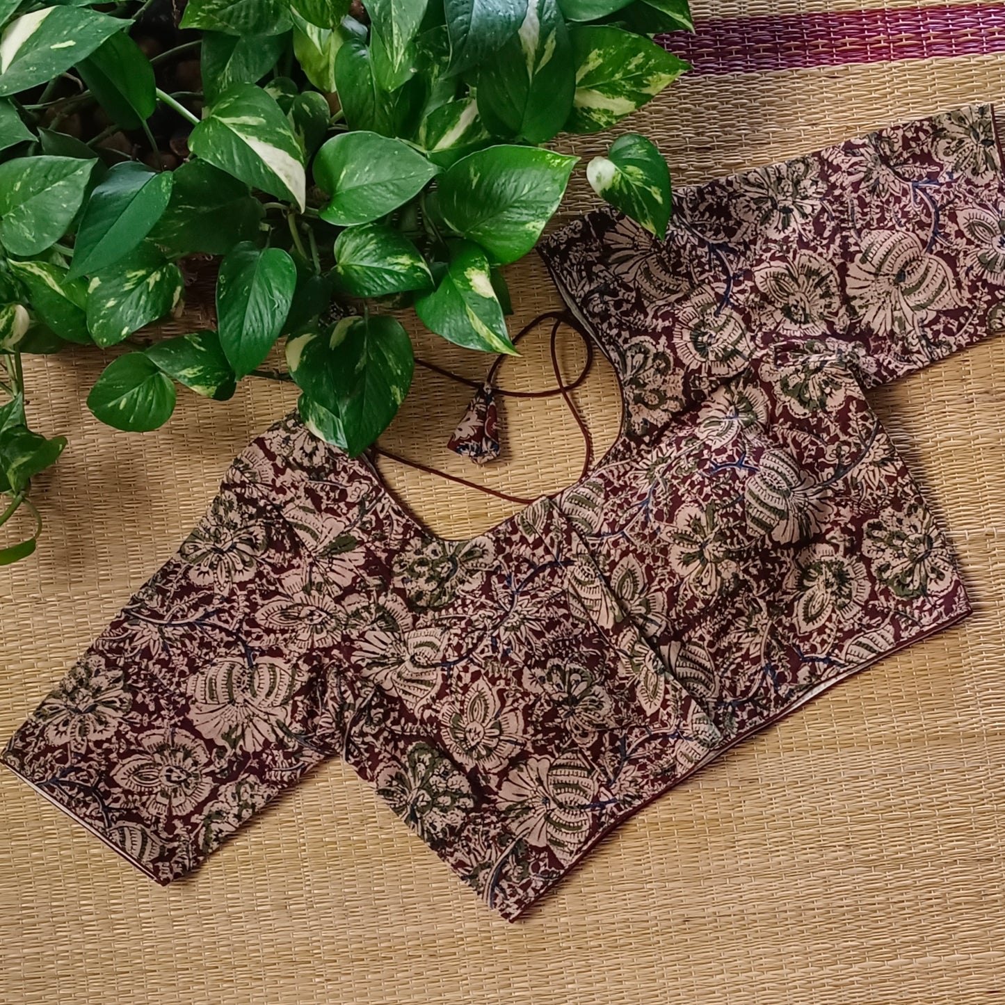 Brown Kalamkari Cotton Blouse