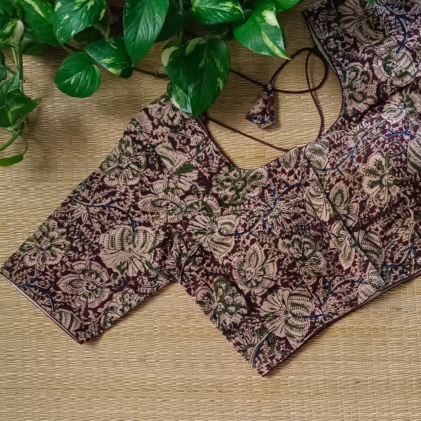Brown Kalamkari Cotton Blouse