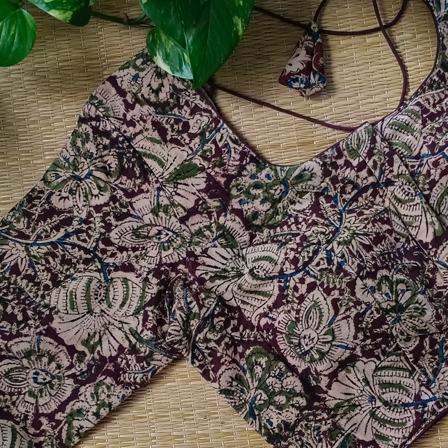 Brown Kalamkari Cotton Blouse