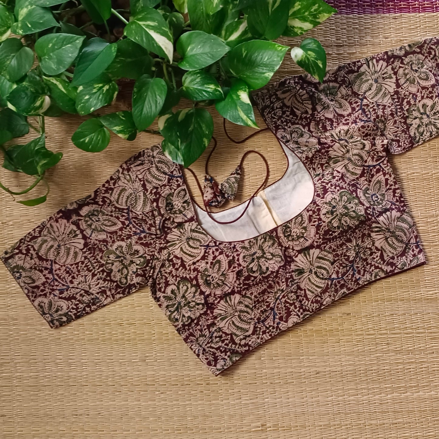 Brown Kalamkari Cotton Blouse