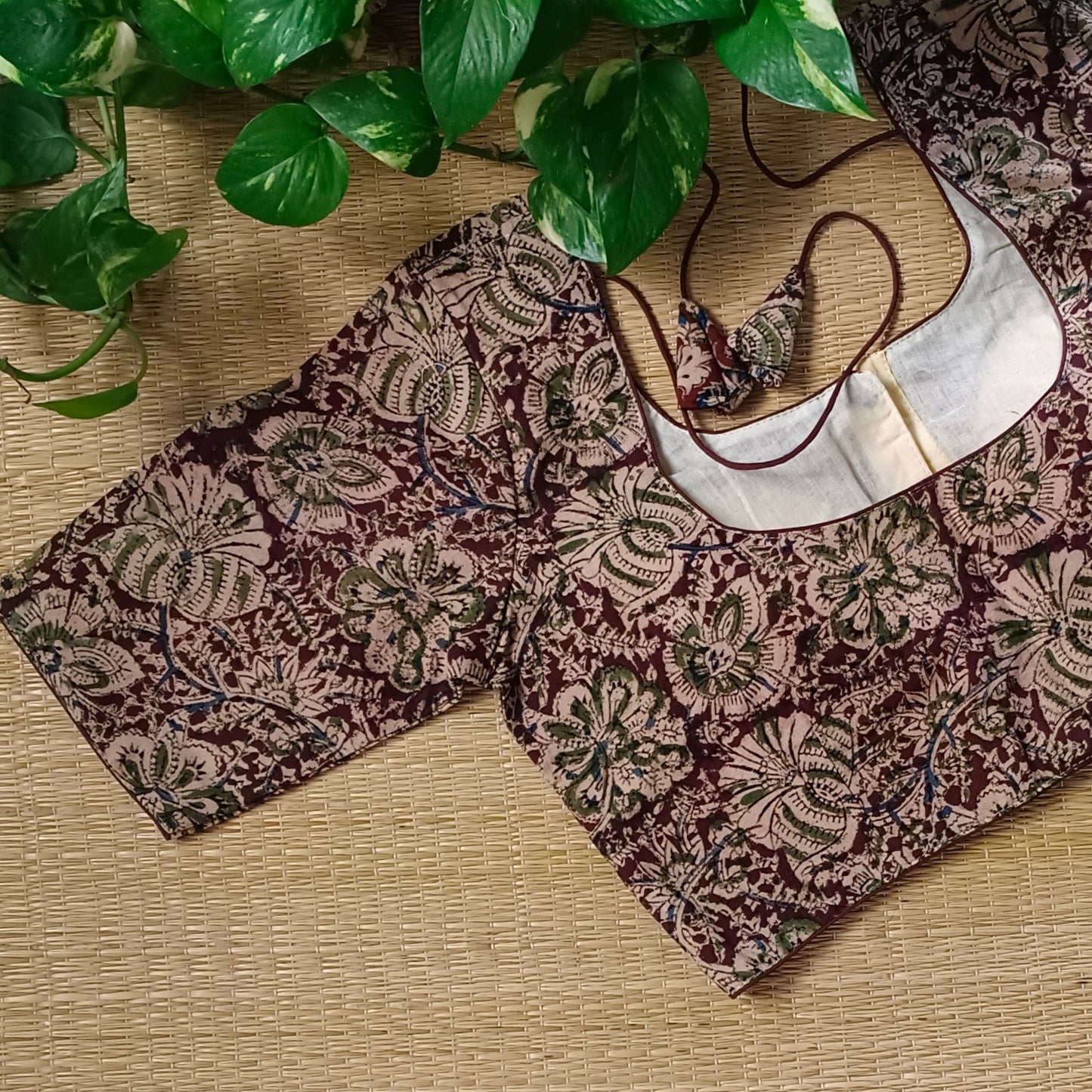Brown Kalamkari Cotton Blouse