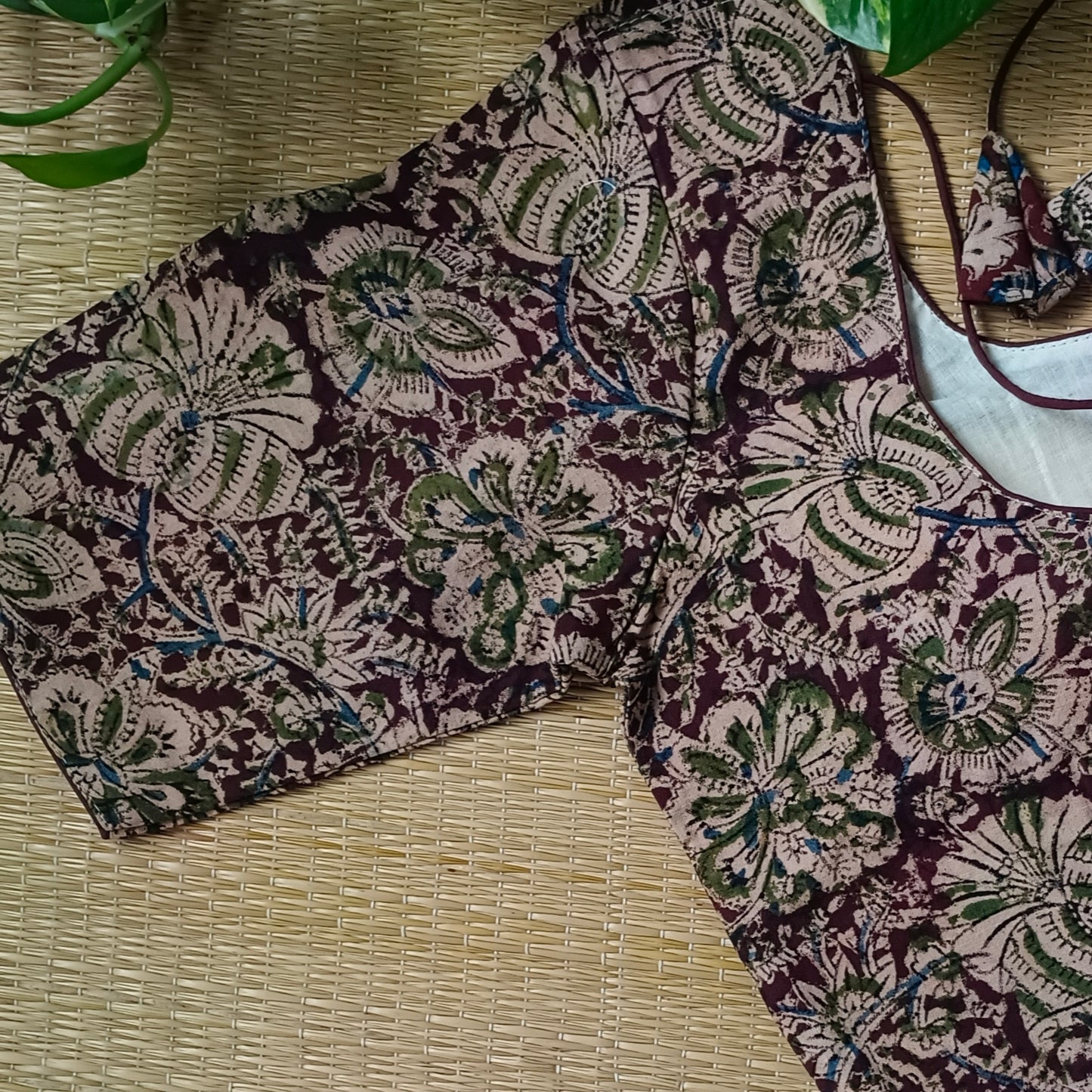 Brown Kalamkari Cotton Blouse