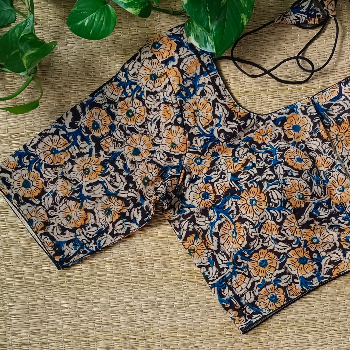 Black Kalamkari Cotton Blouse