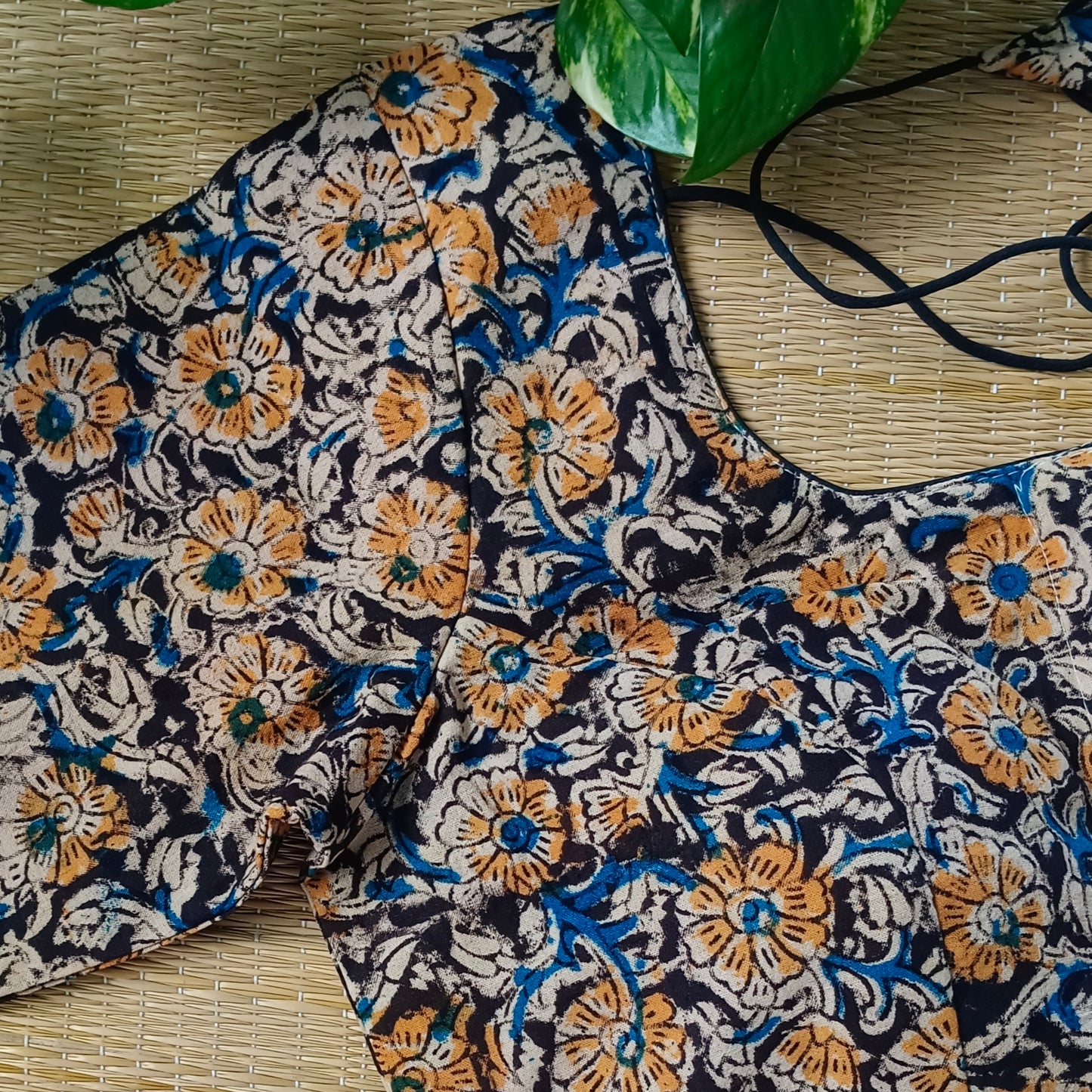 Black Kalamkari Cotton Blouse