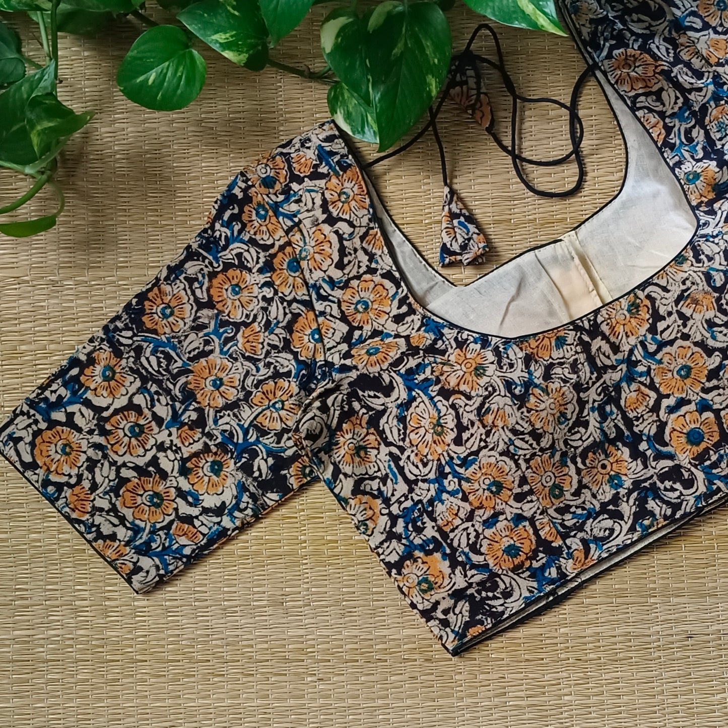 Black Kalamkari Cotton Blouse