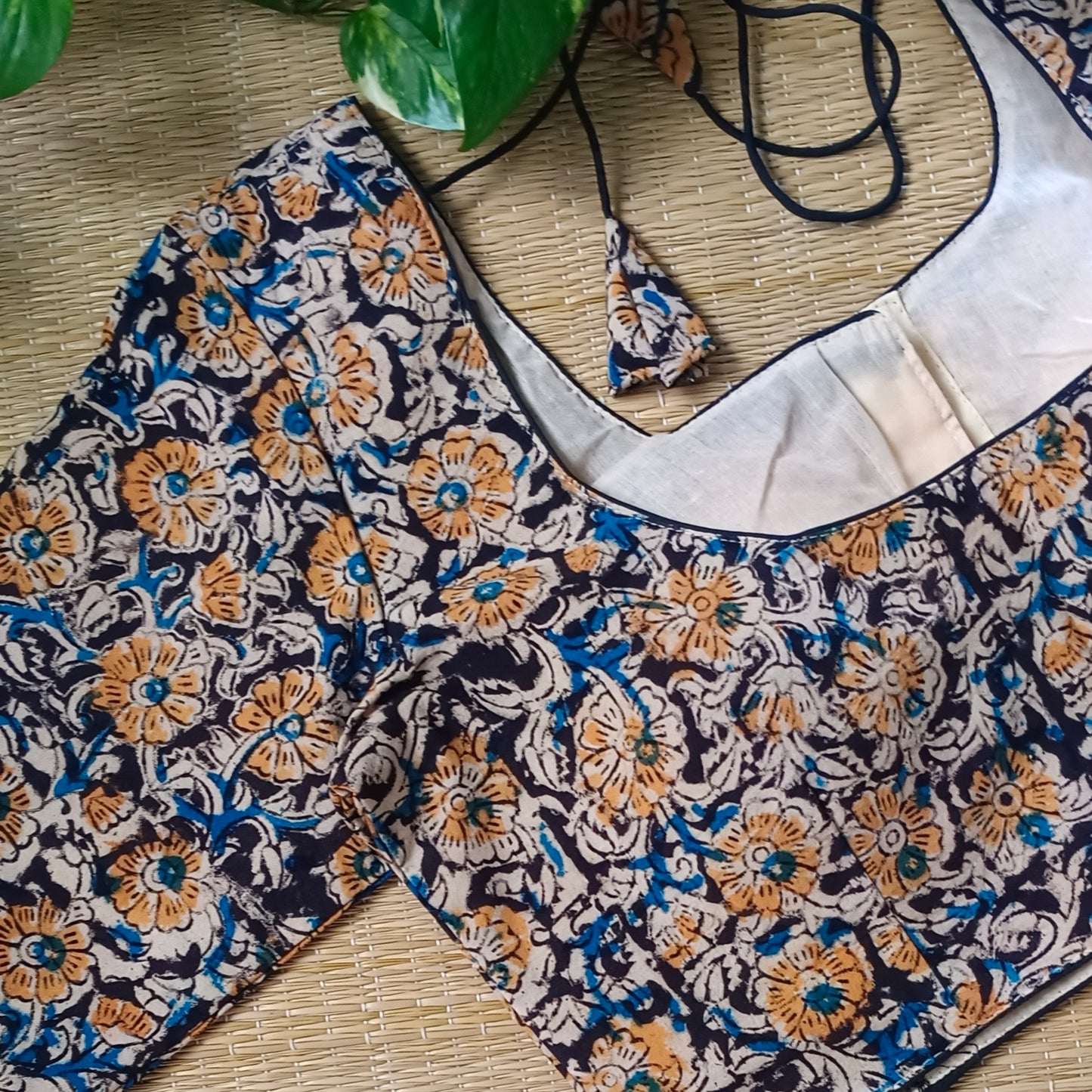 Black Kalamkari Cotton Blouse