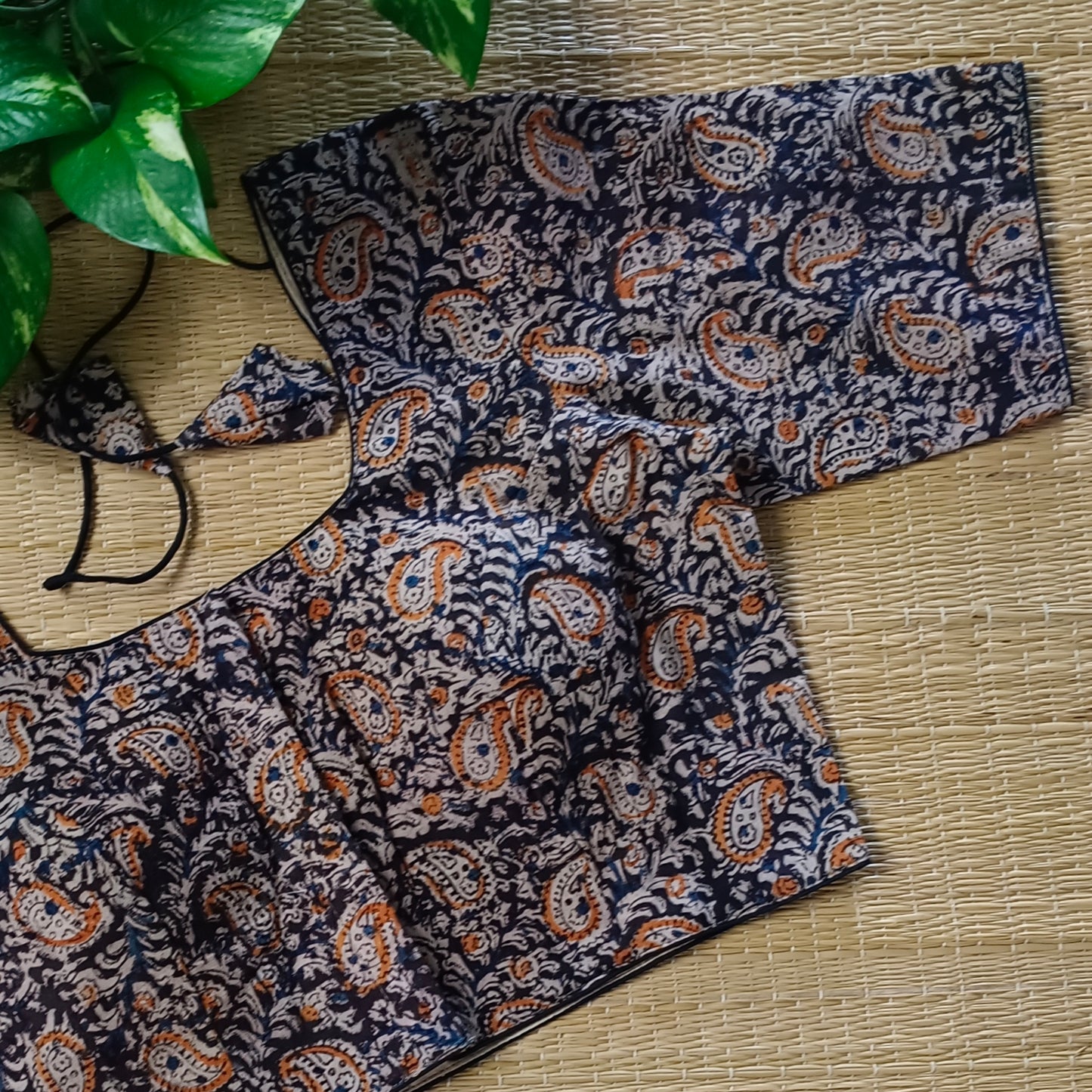 Black Kalamkari Cotton Blouse