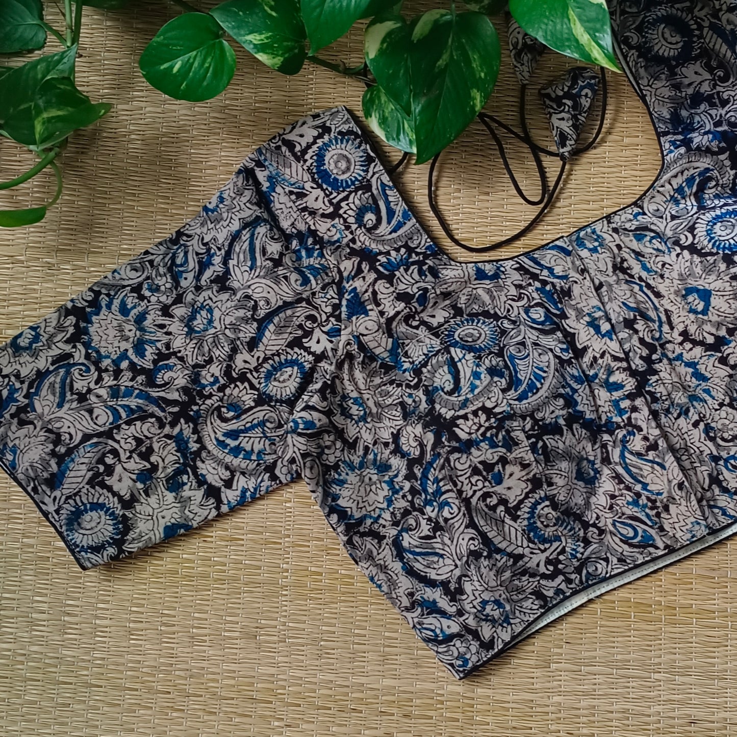 Black Kalamkari Cotton Blouse