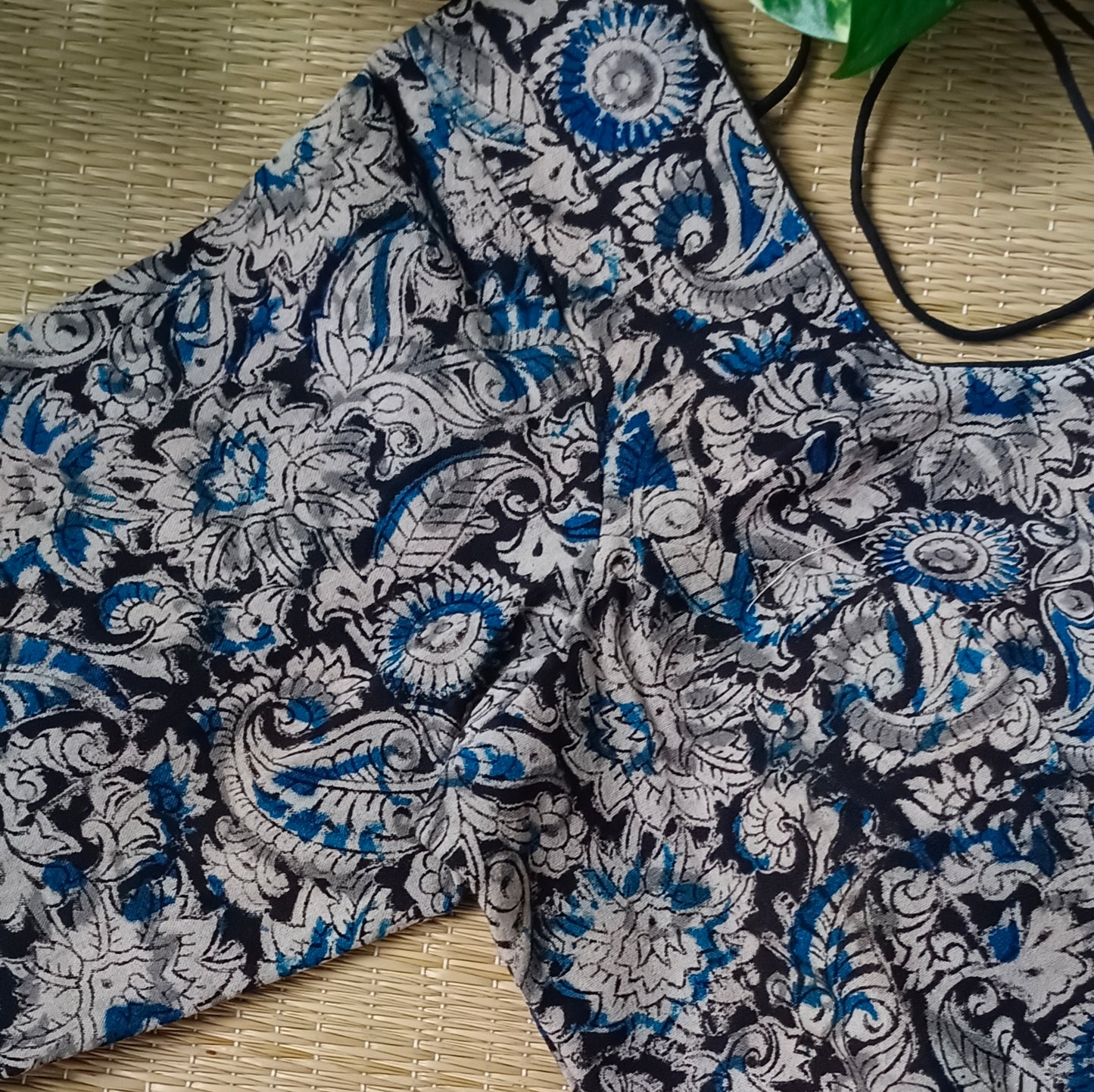 Black Kalamkari Cotton Blouse