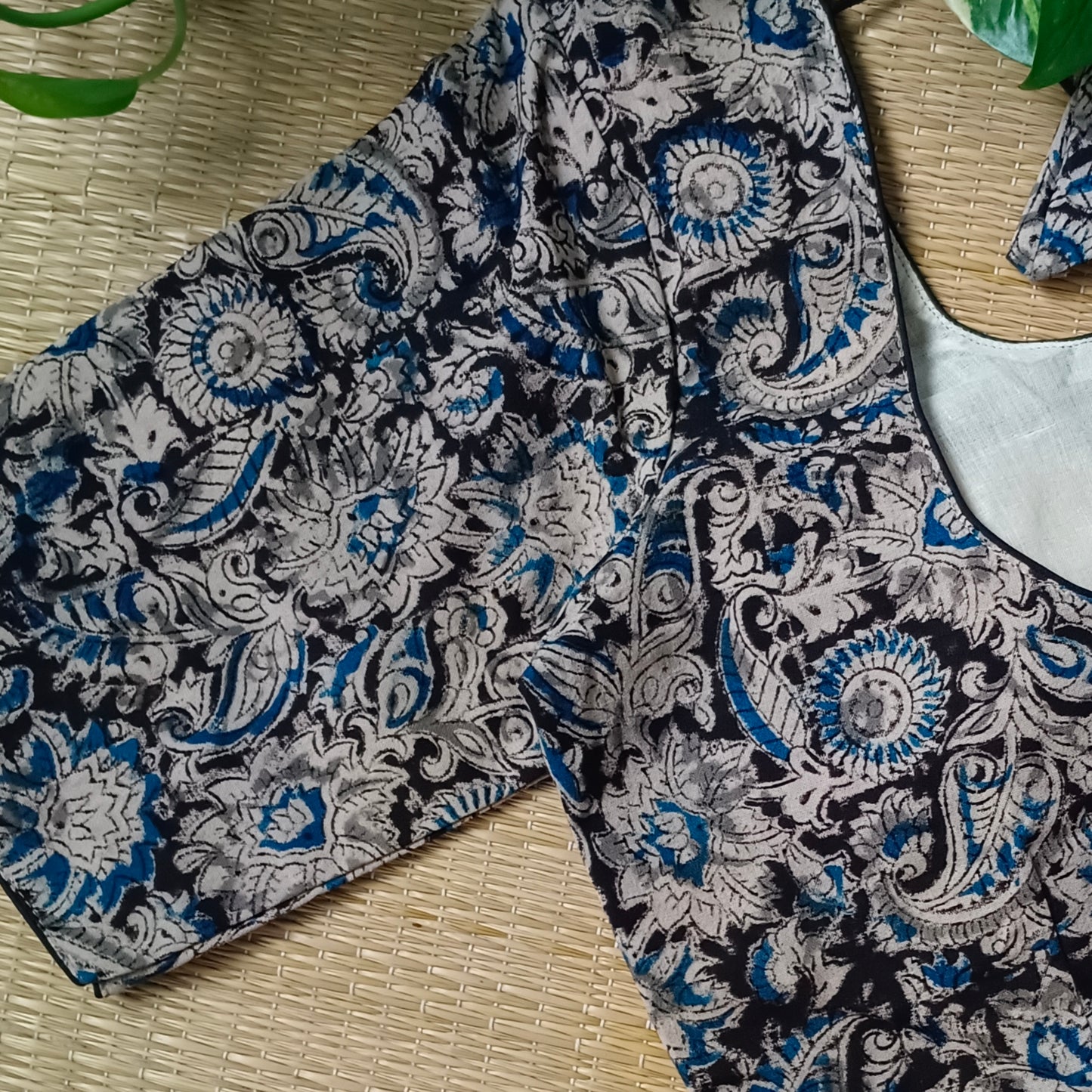 Black Kalamkari Cotton Blouse