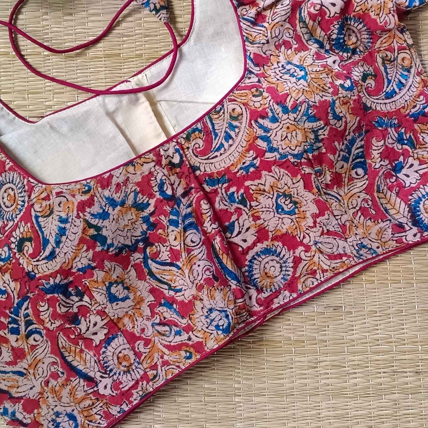 Brick Red Kalamkari Cotton Blouse