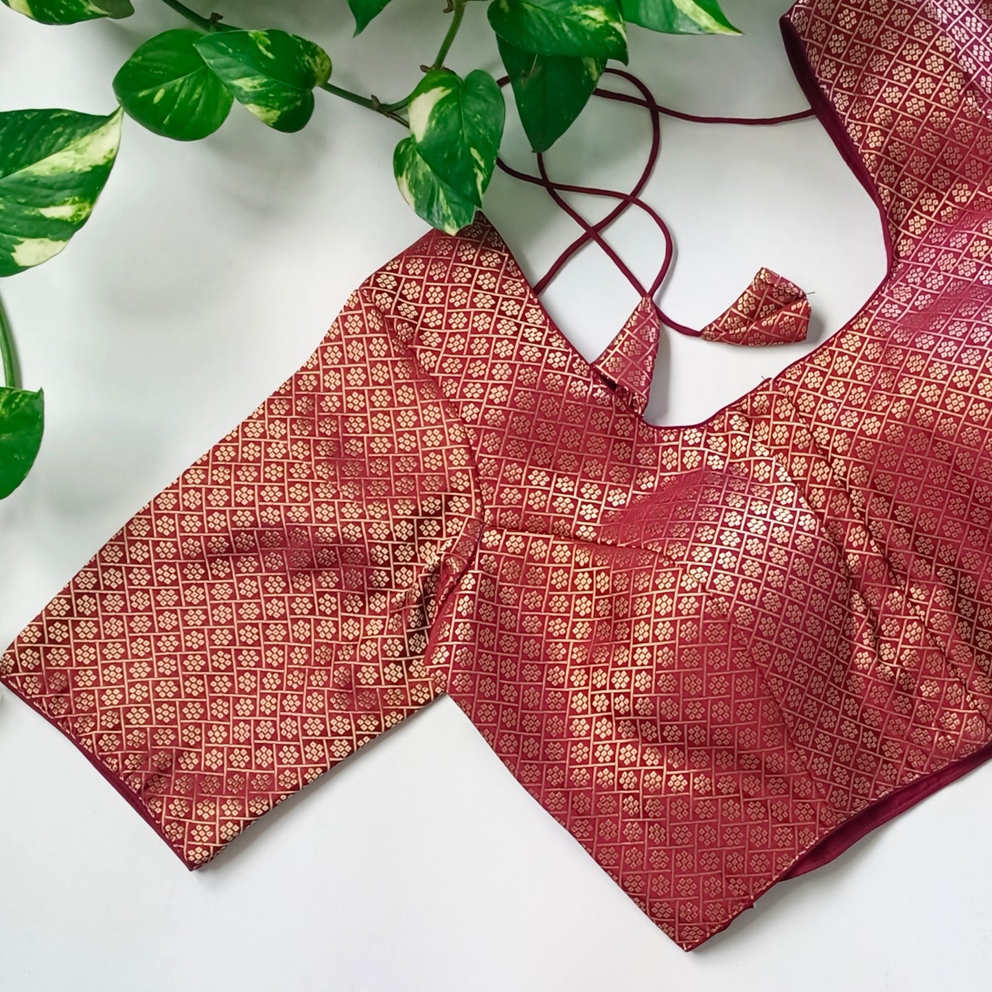 Classic Maroon Brocade Blouse(assorted)
