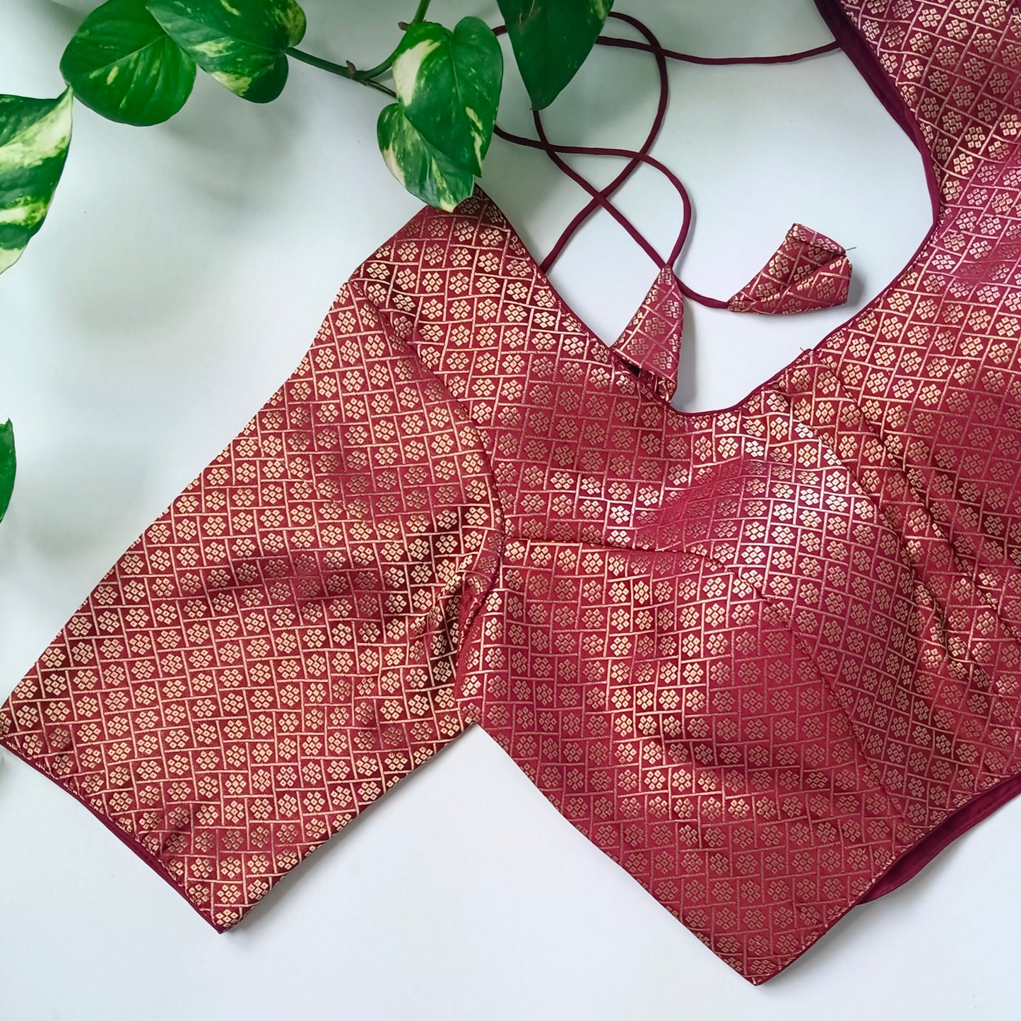 Classic Maroon Brocade Blouse(assorted)