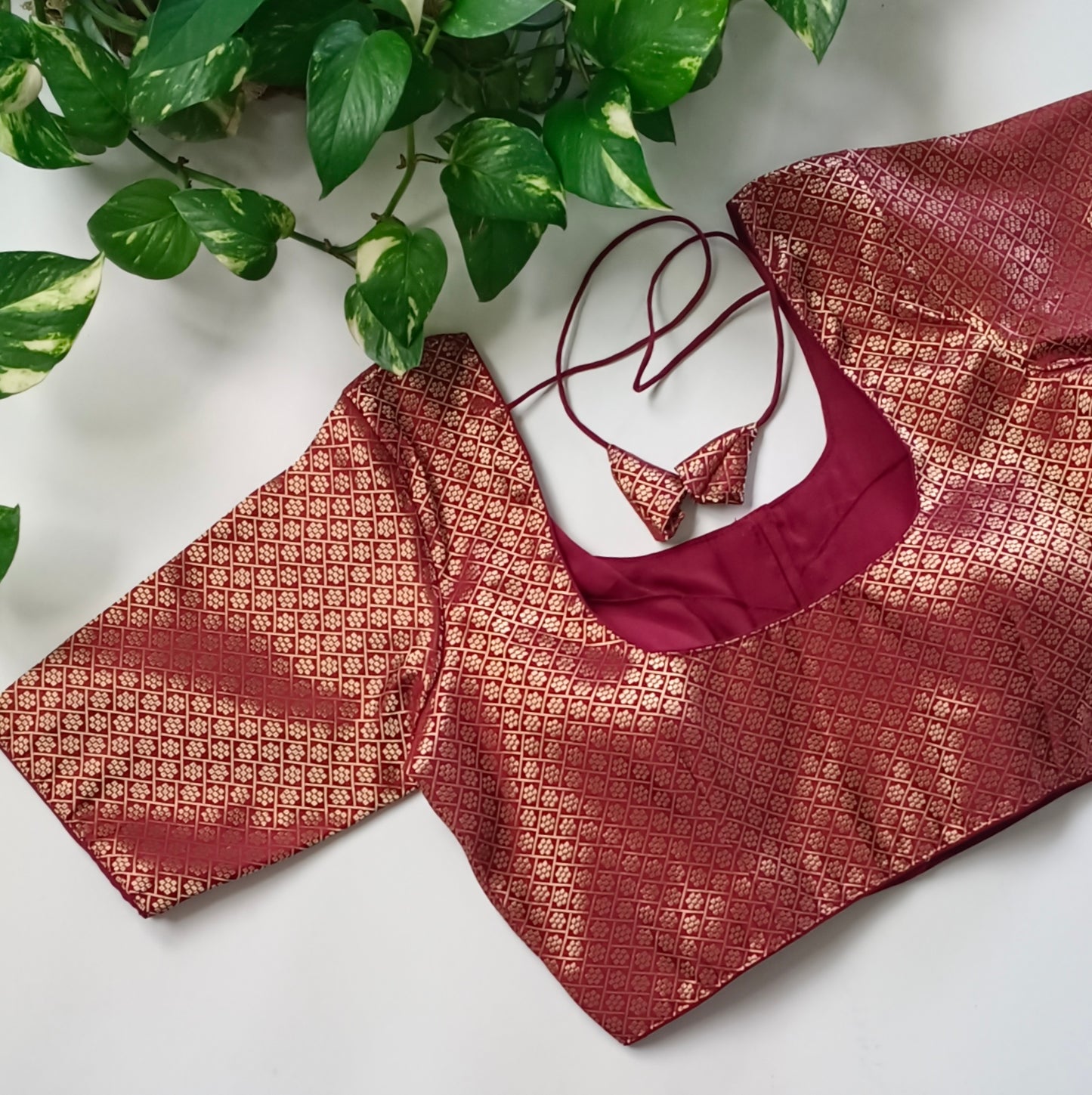 Classic Maroon Brocade Blouse(assorted)