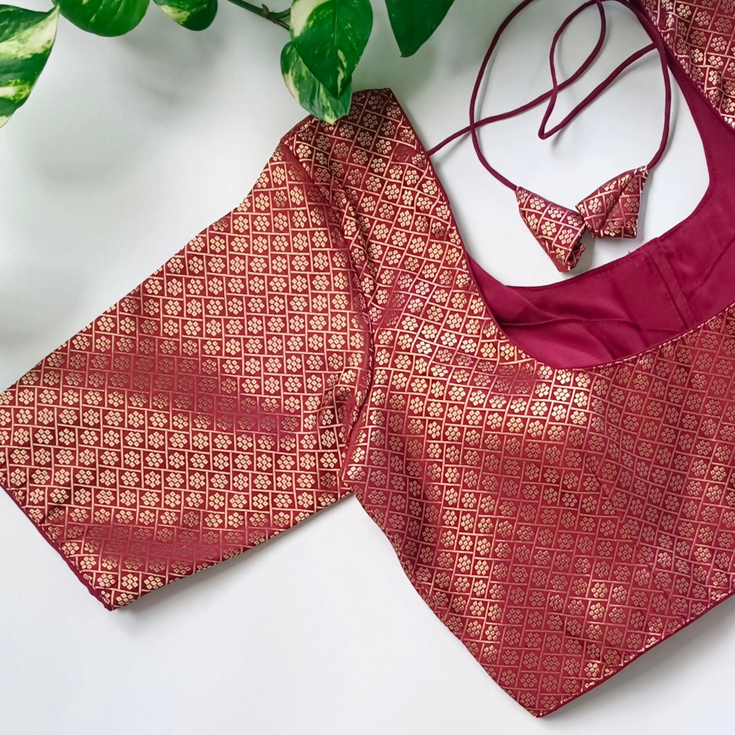 Classic Maroon Brocade Blouse(assorted)