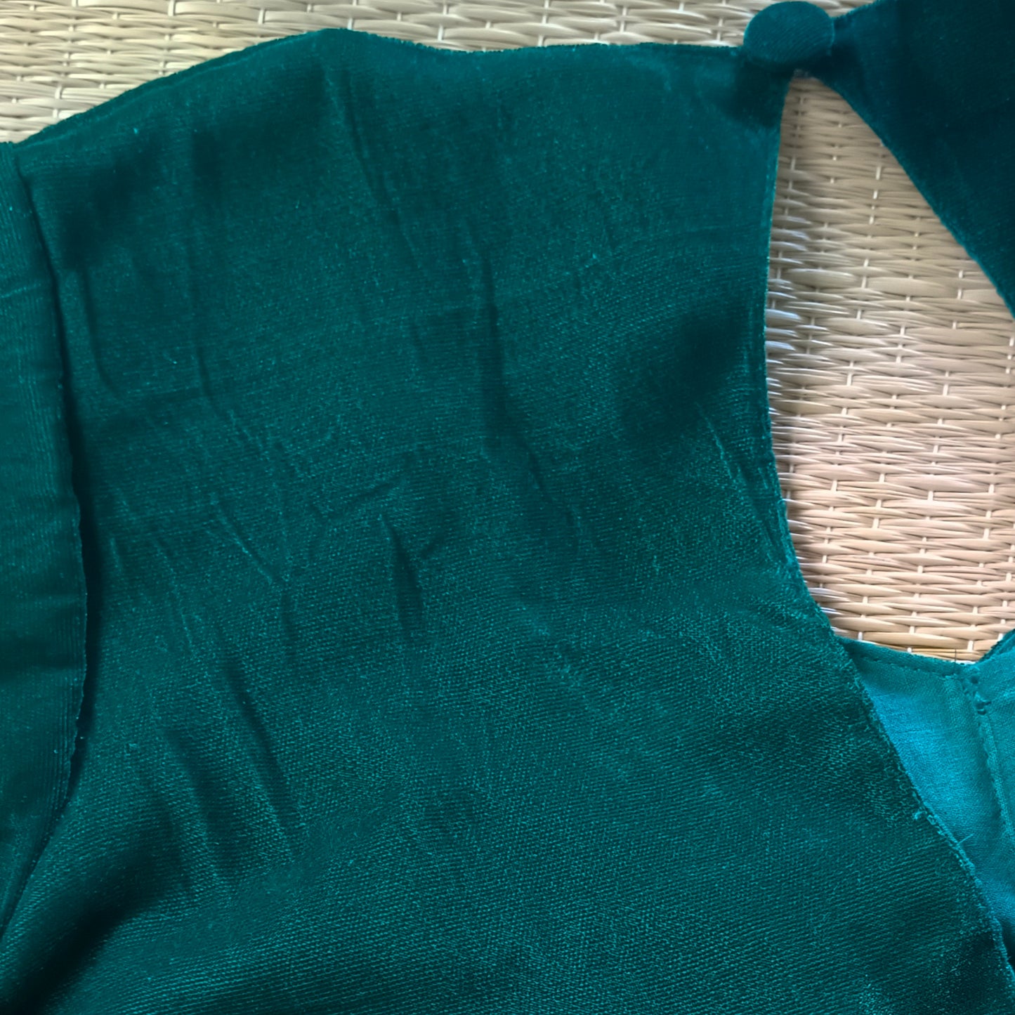 Bottle Green Velvet Full Sleeve Blouse