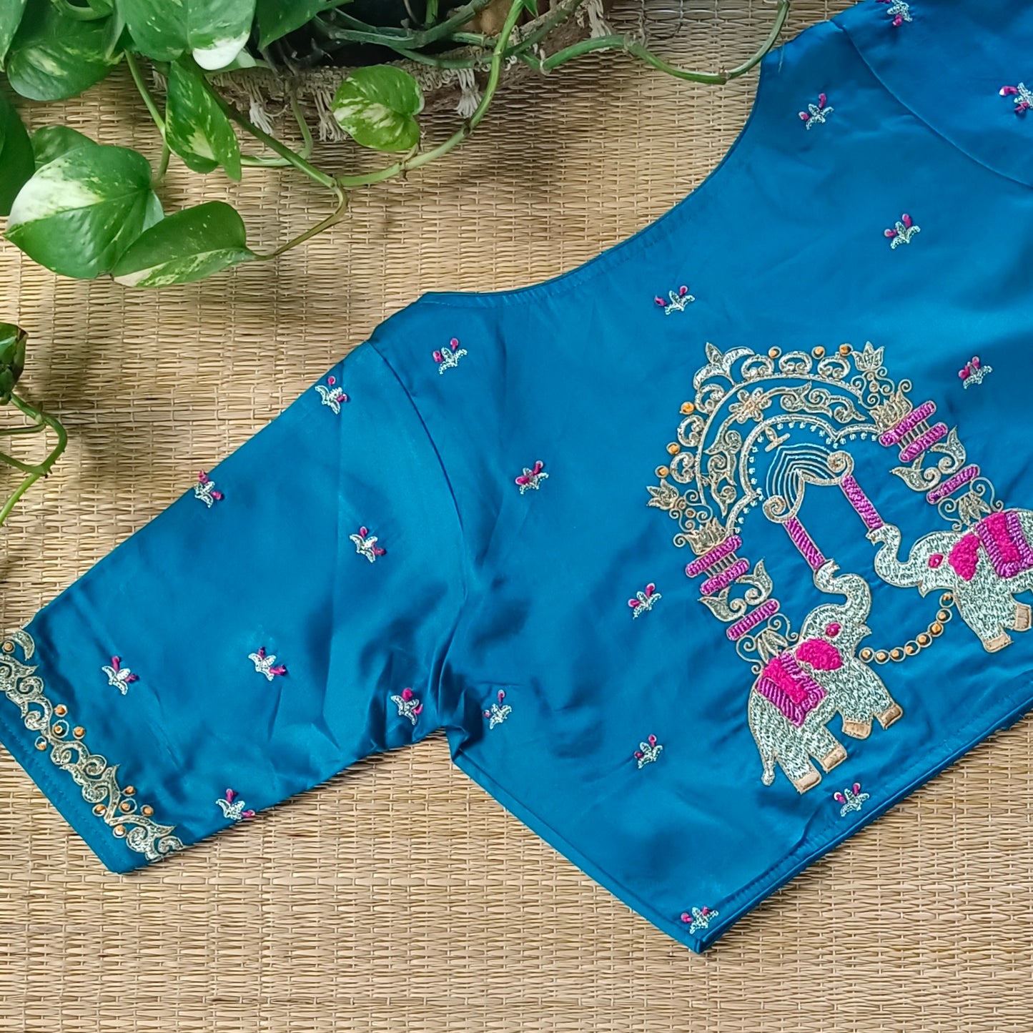 Peacock Blue Artistic Blouse