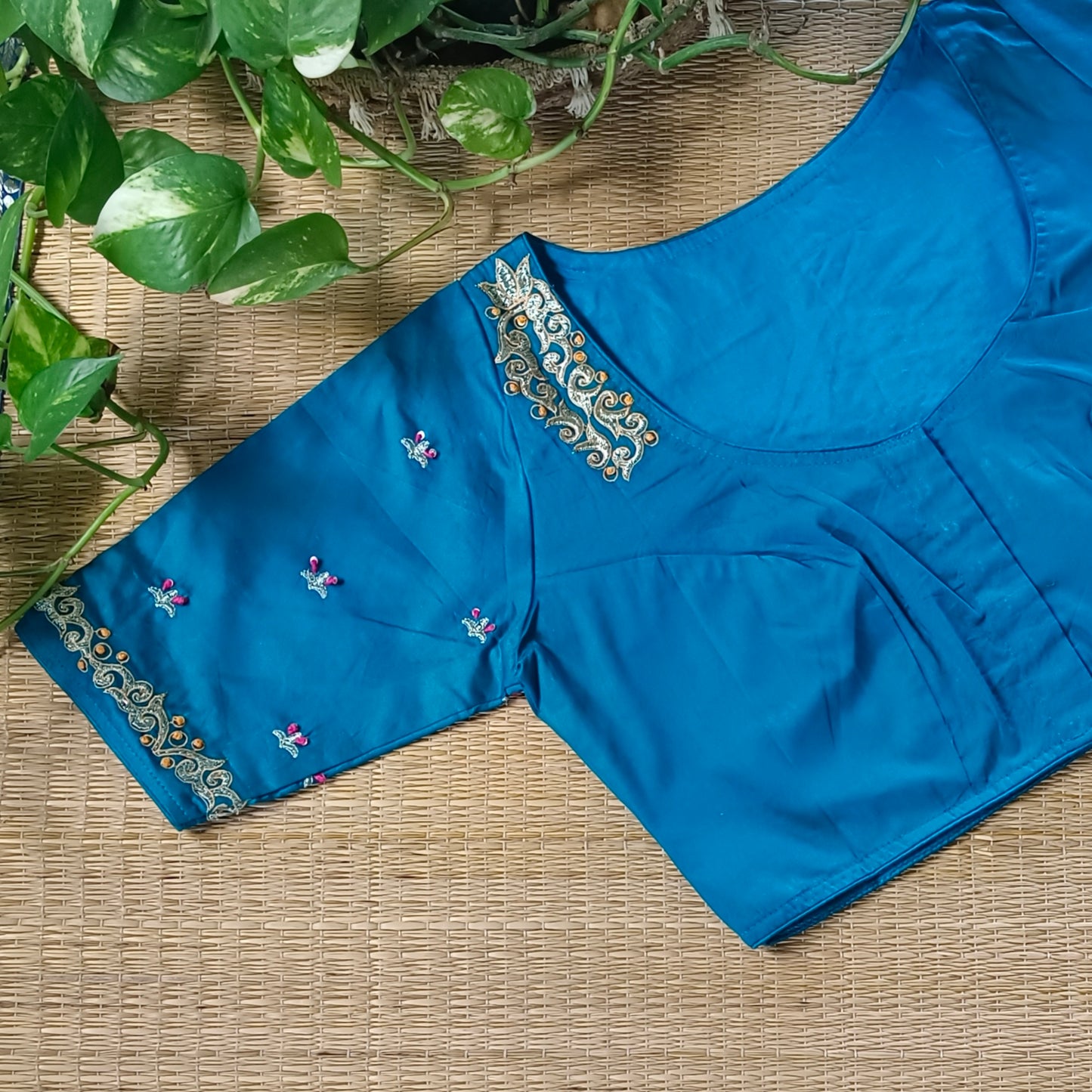 Peacock Blue Artistic Blouse