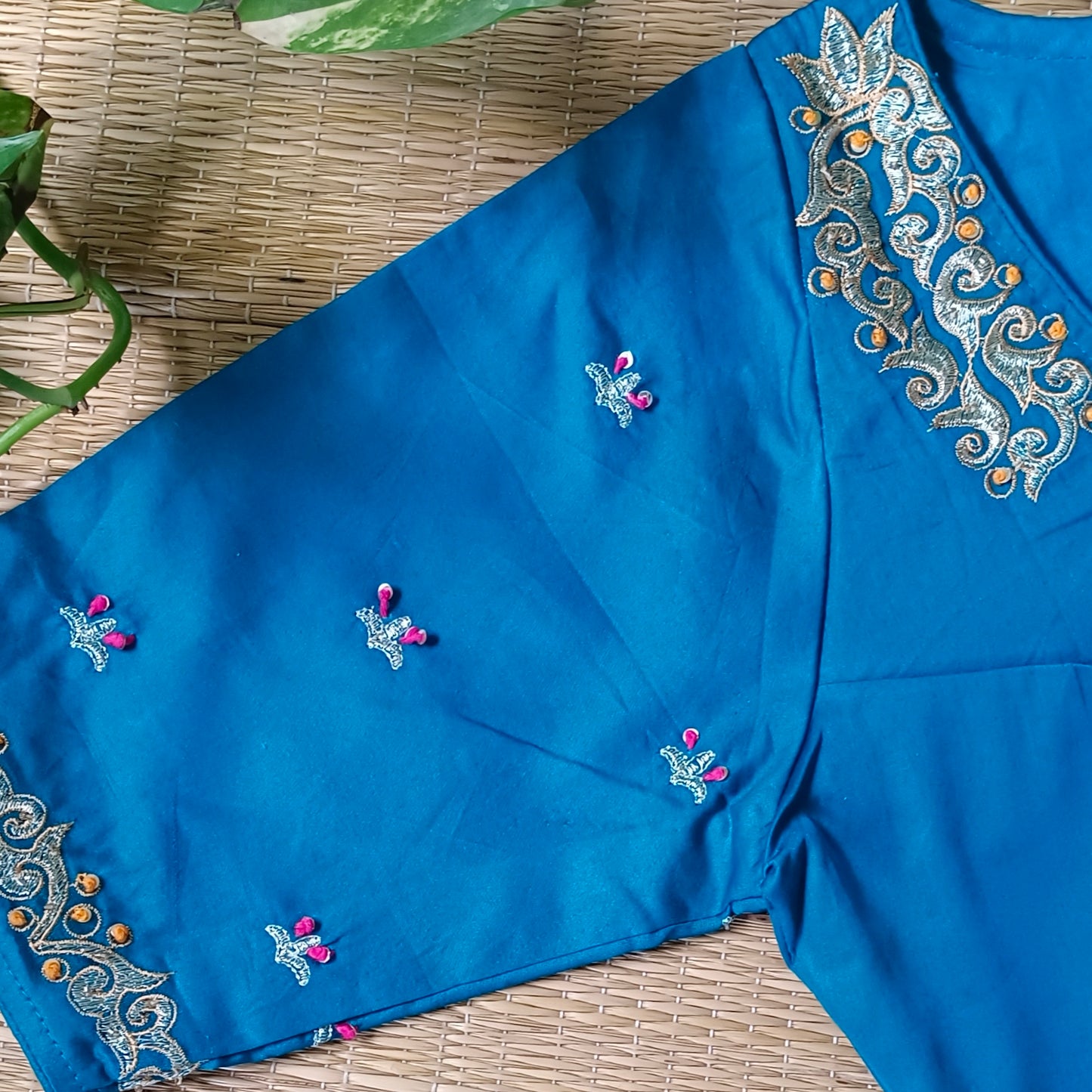 Peacock Blue Artistic Blouse