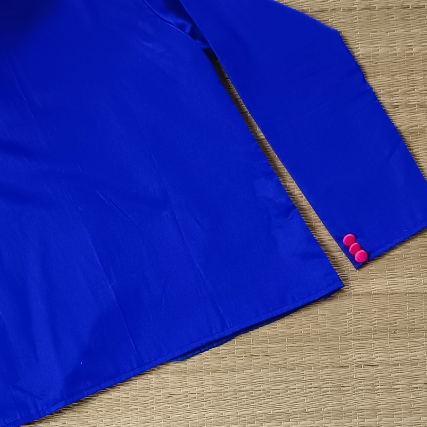 Royal blue hand embroidery long blouse