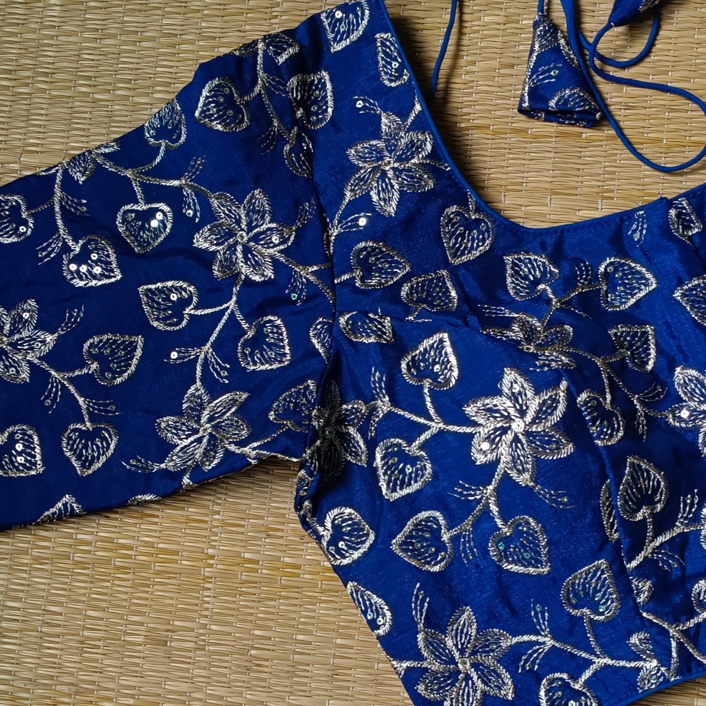 Light Navy Blue sequence embroidery blouse