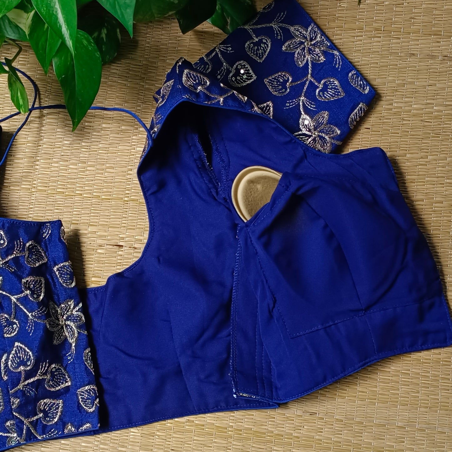 Light Navy Blue sequence embroidery blouse