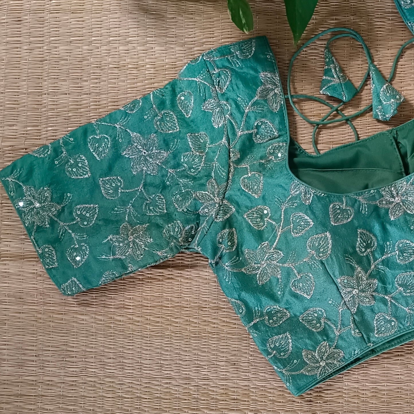 Pista Green sequence embroidery blouse