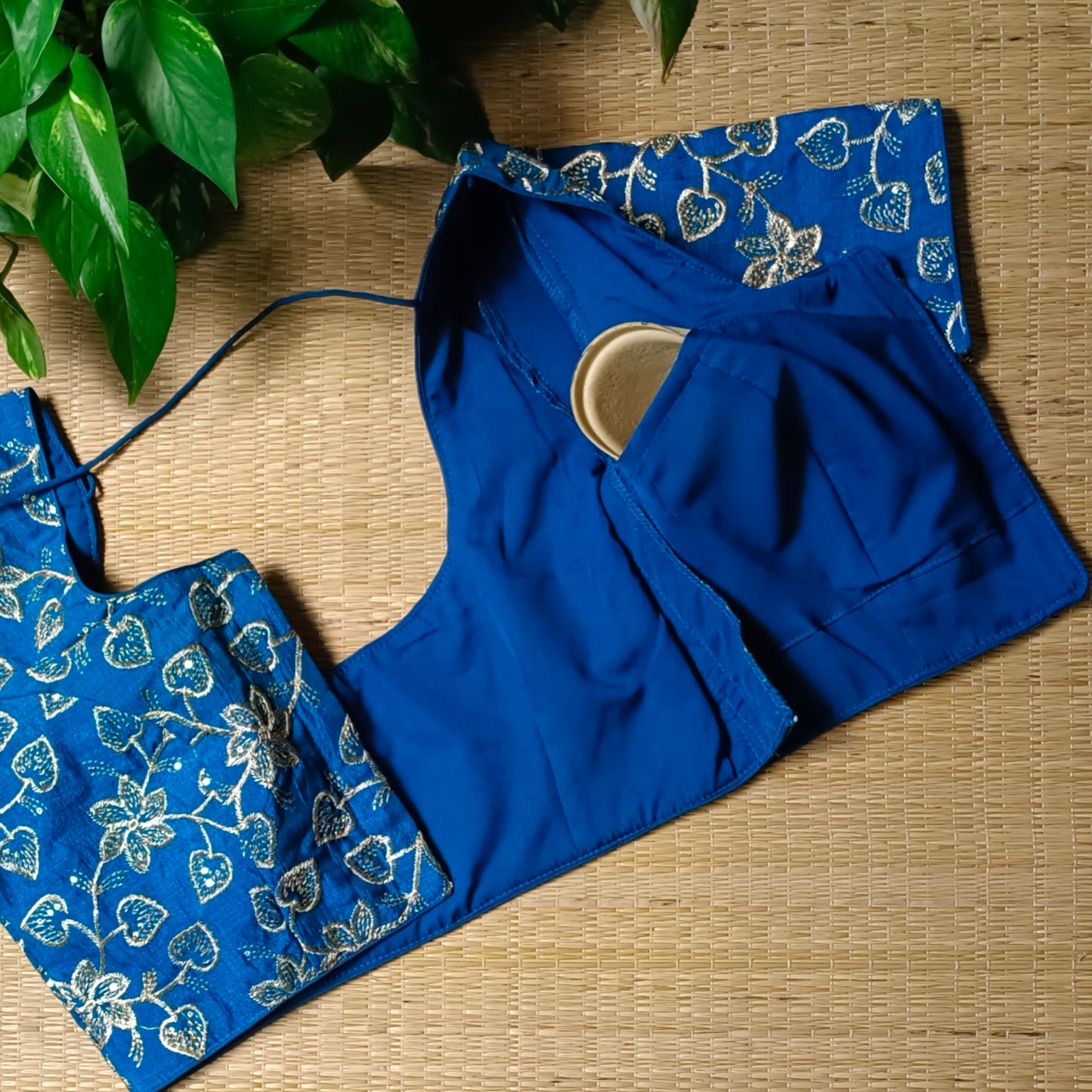 Dark Blue sequence embroidery blouse