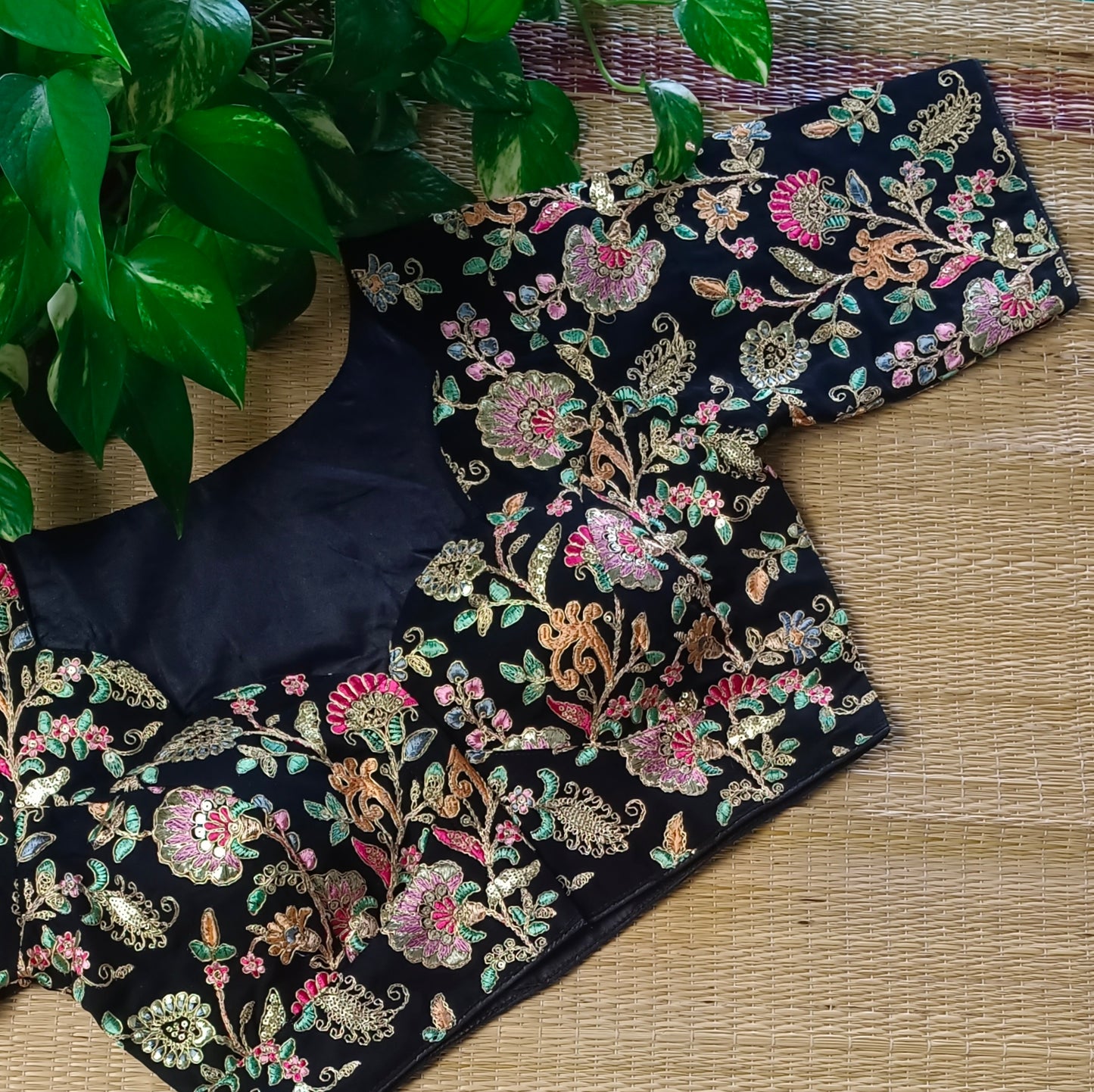 Black crepe code work blouse