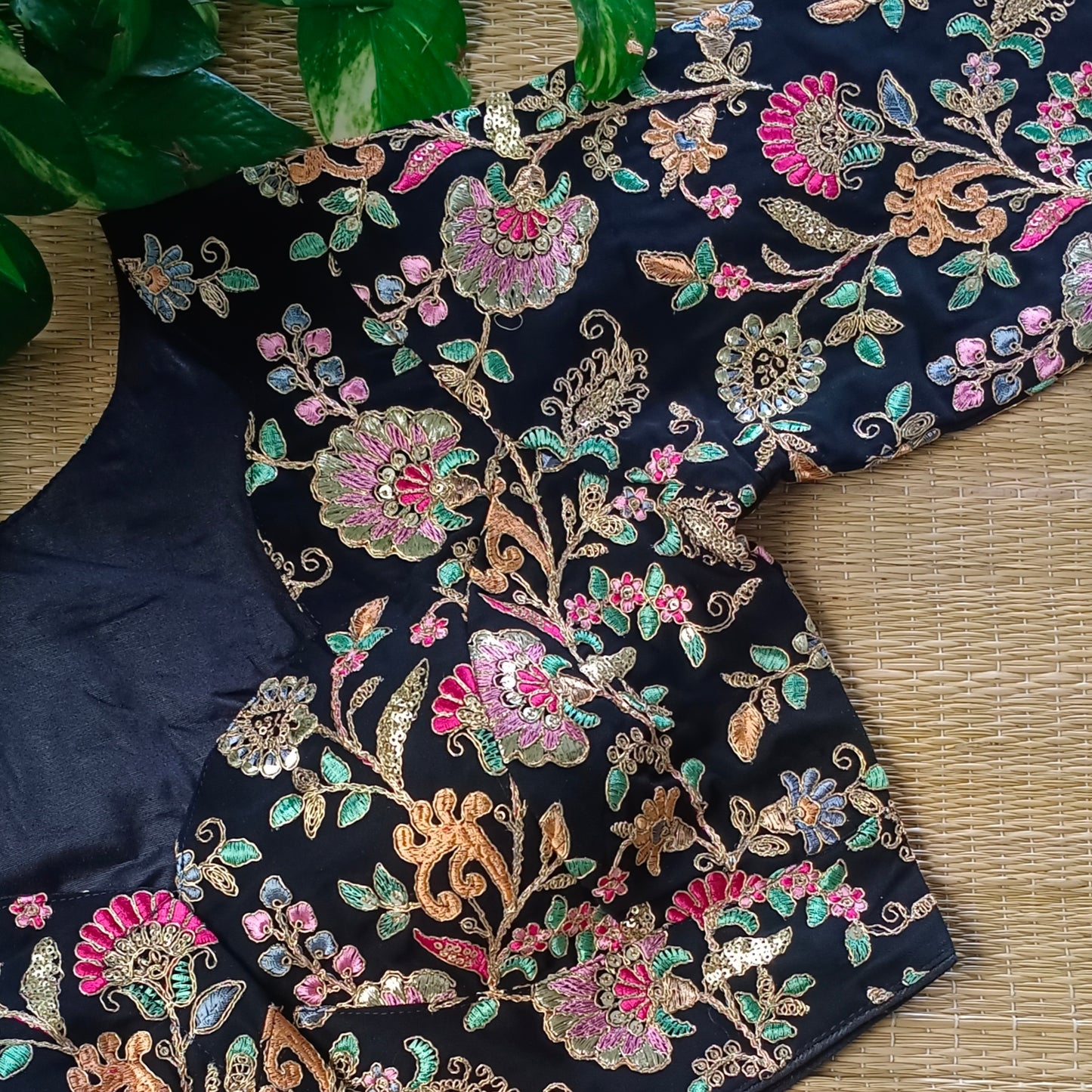 Black crepe code work blouse