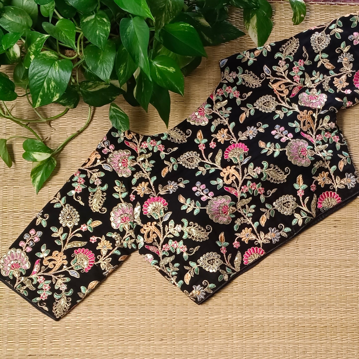 Black crepe code work blouse