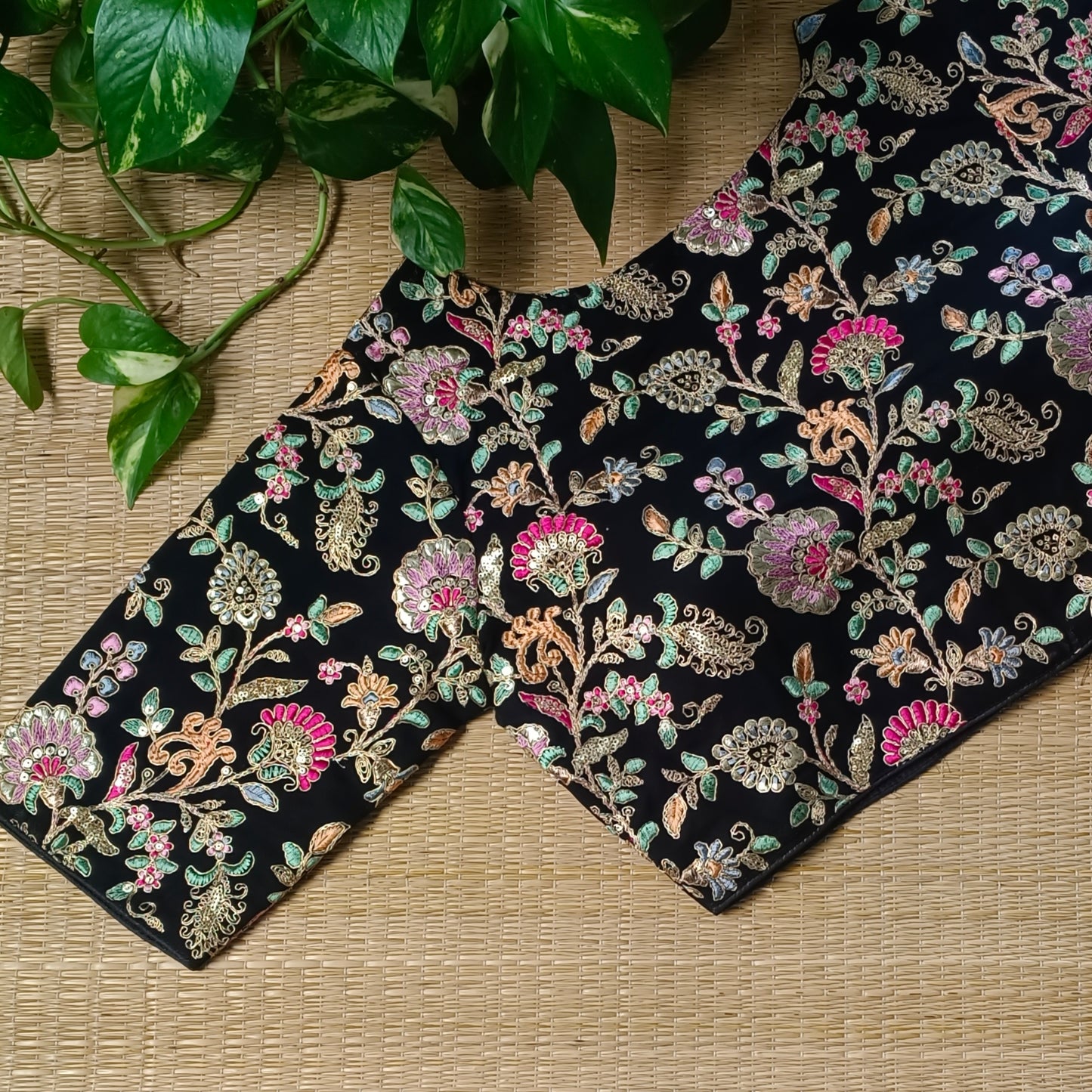 Black crepe code work blouse