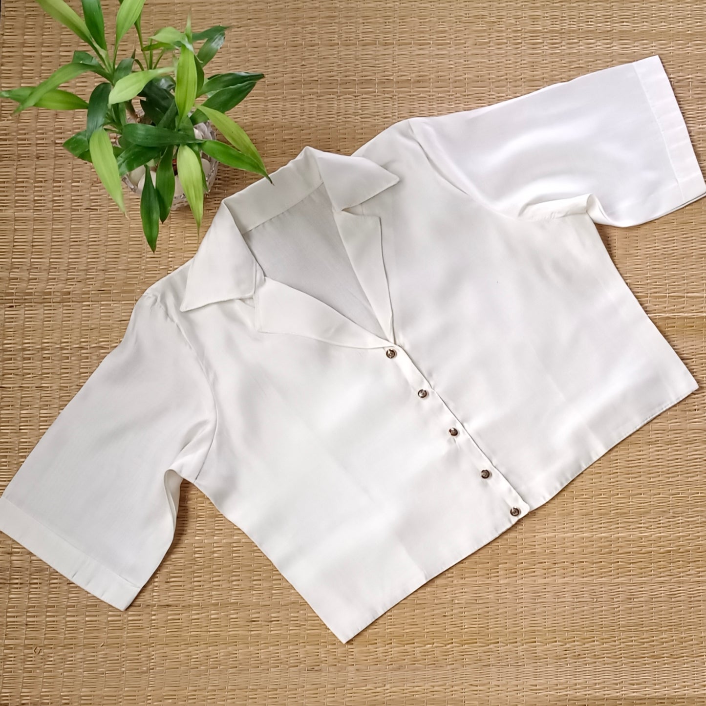 Off White blazer neck long blouse