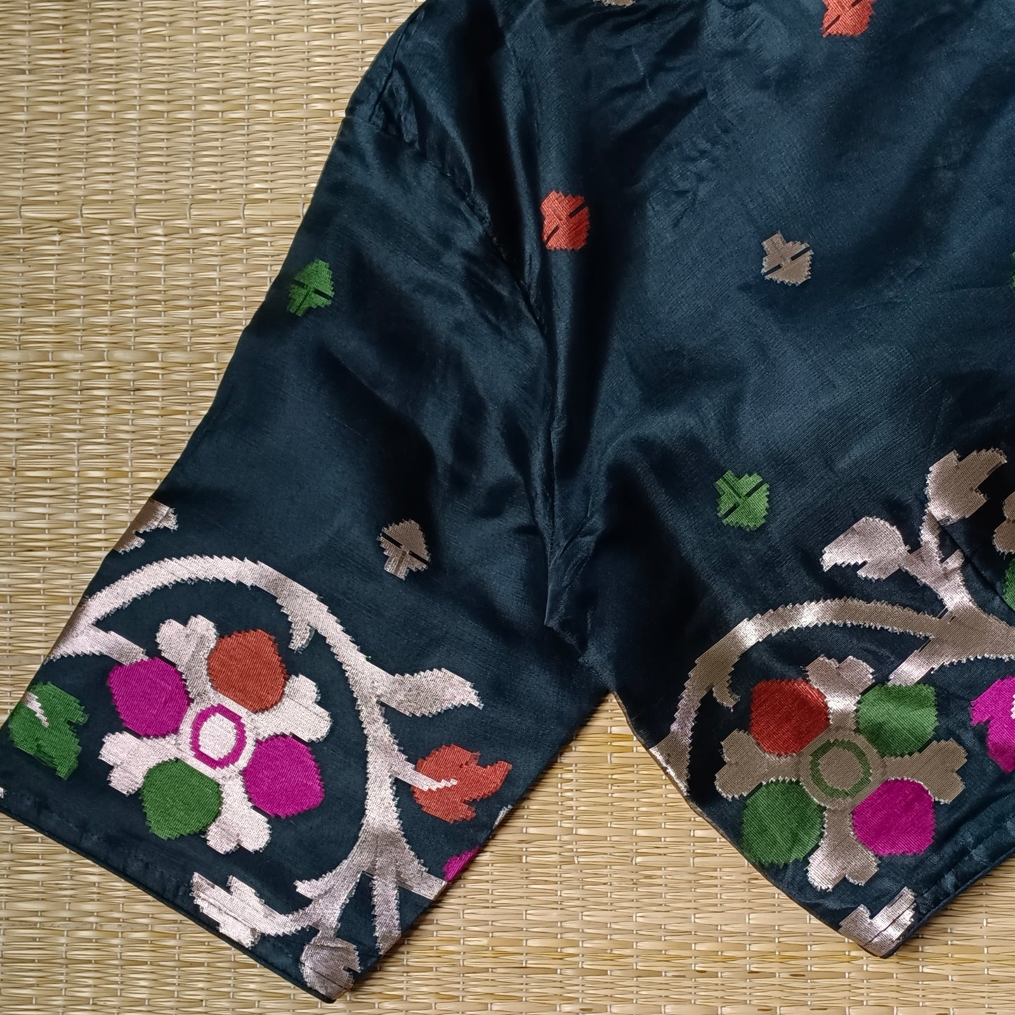 Black Multicolor Masaba Neck Blouse 1