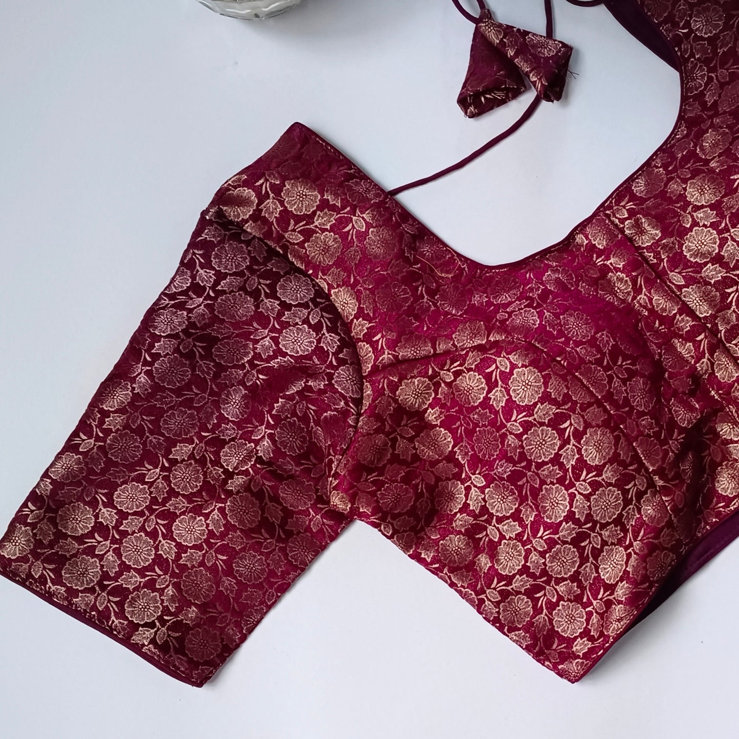 Classic Wine Brocade Blouse(assorted)